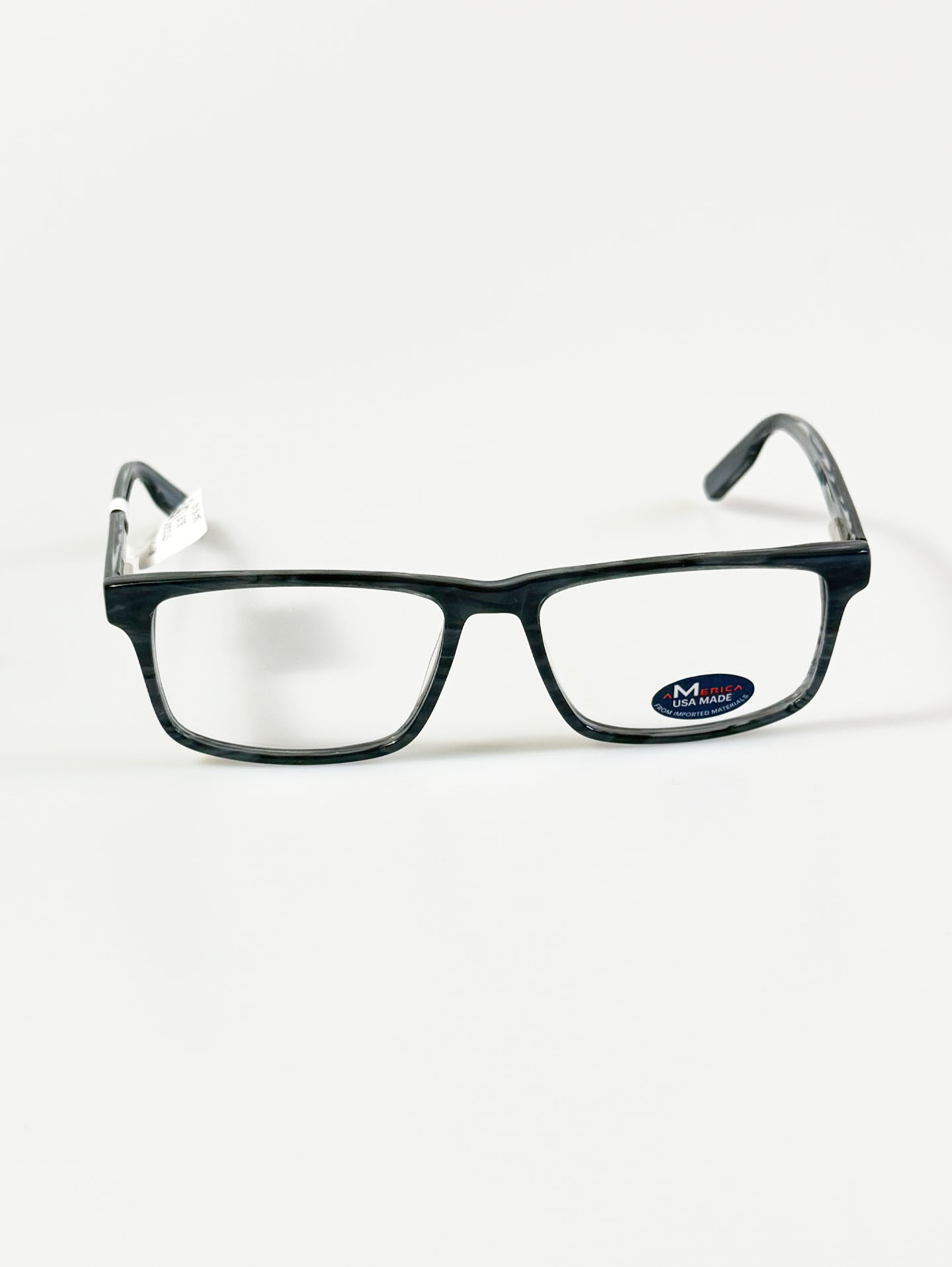 M AMERICA Smoke Blue Marble Bold Square Glasses