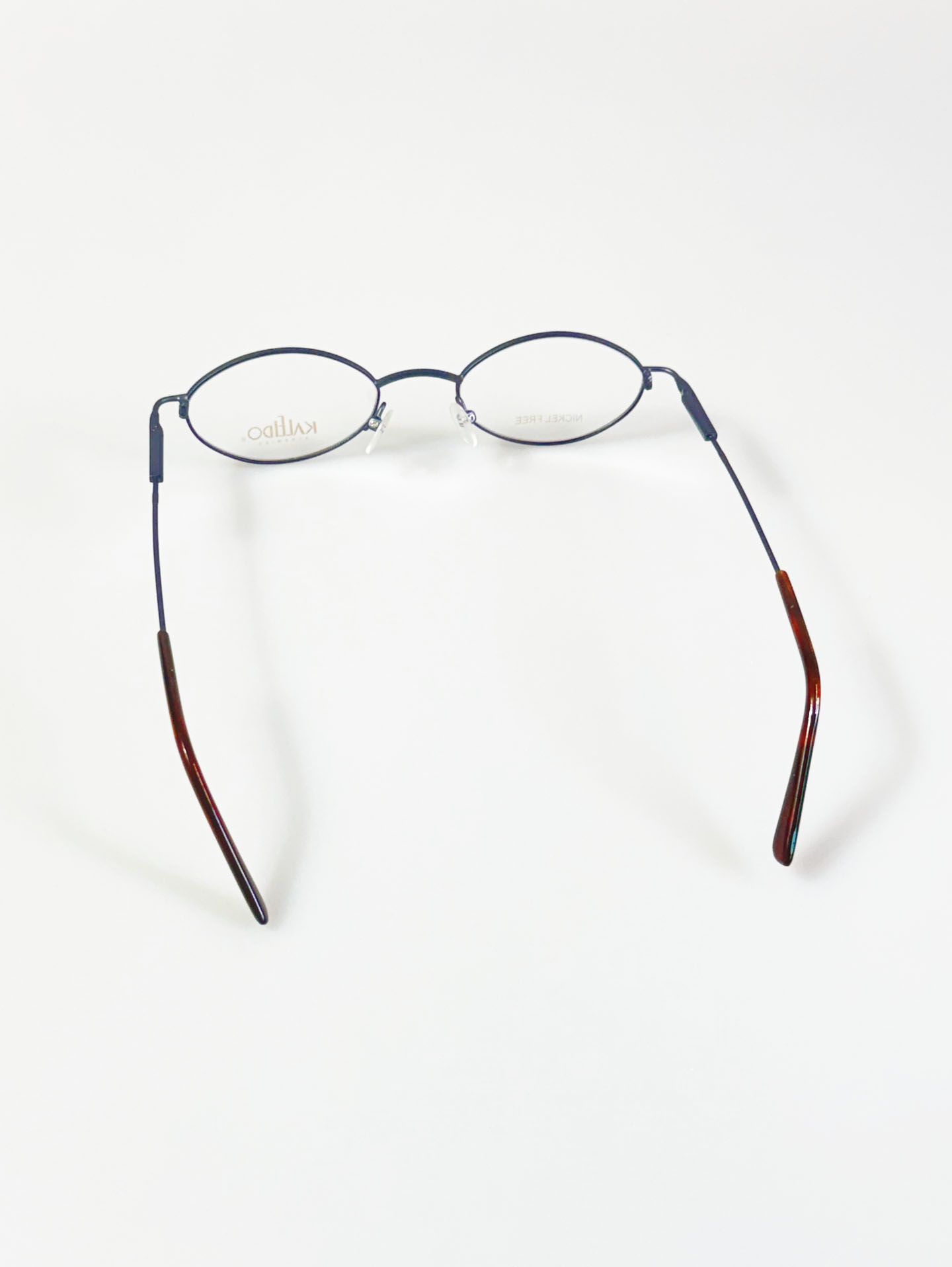 90’s KALEIDO Deep Blue Slim Oval Metal Glasses