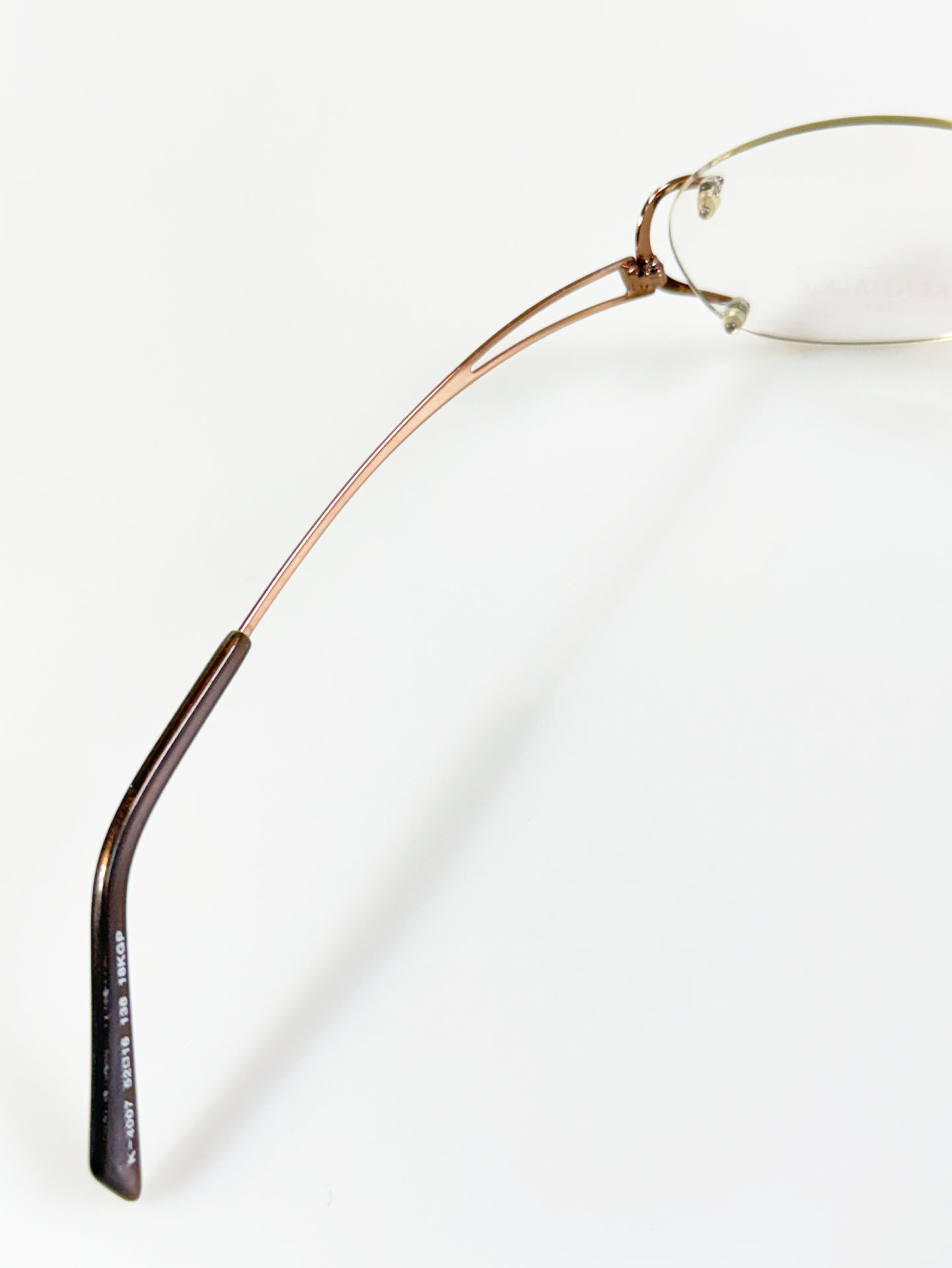 KENZIA ITALY Rimless Slim Oval Metal Frame Glasses