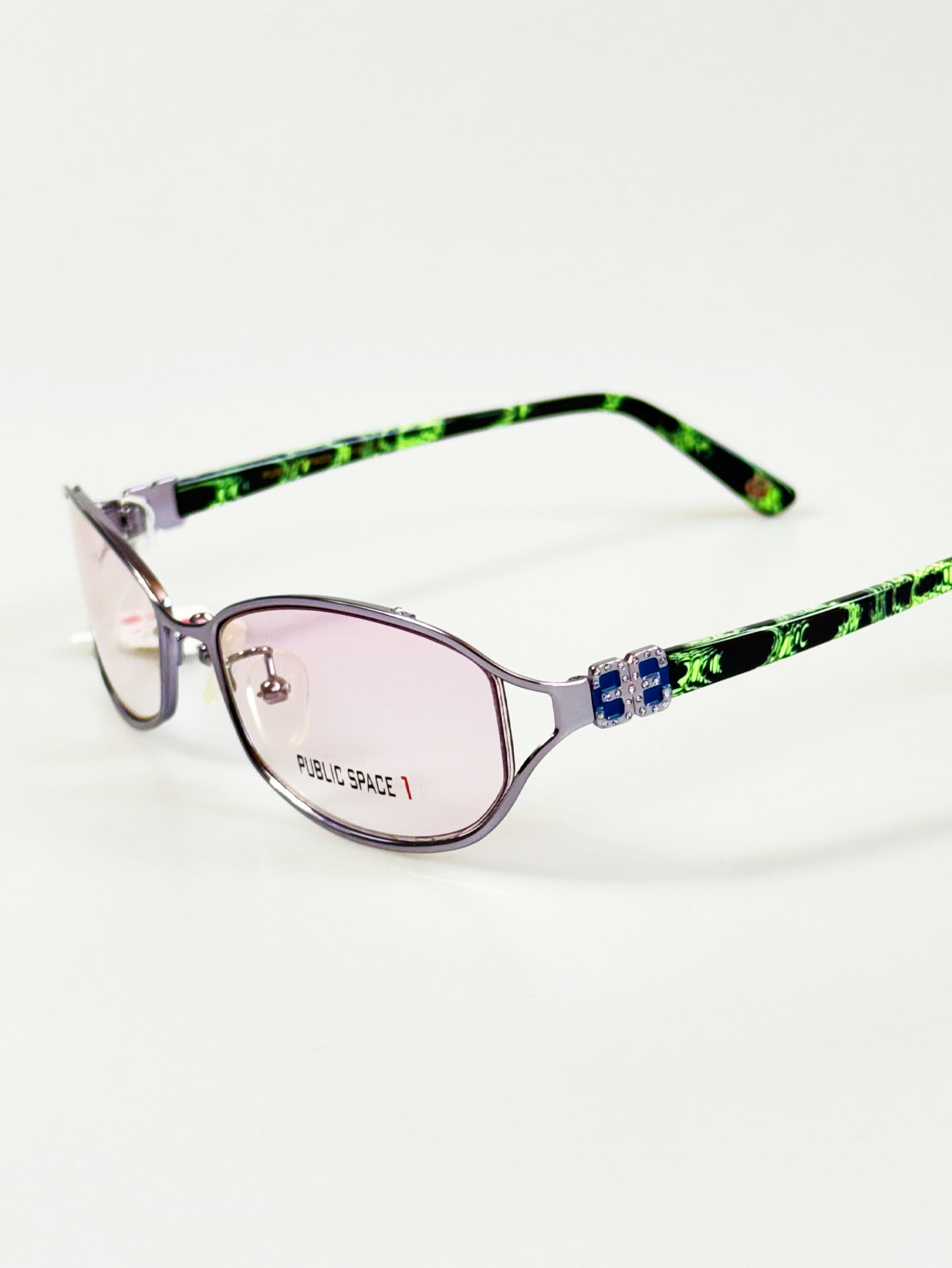 PUBLIC SPACE Lavender Slim Oval Metal Frame Glasses