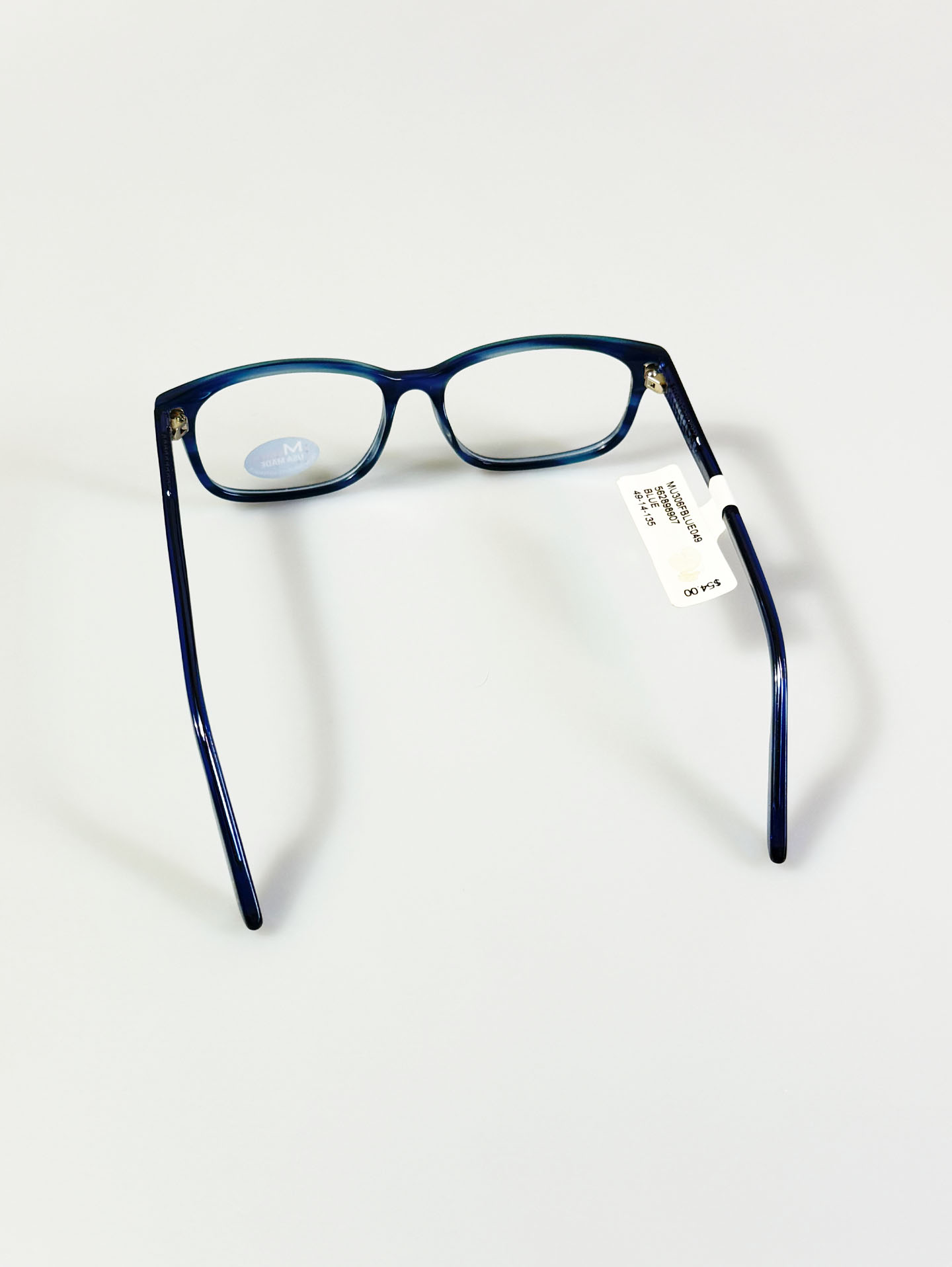 M AMERICA Blue Acetate Bold Square Glasses