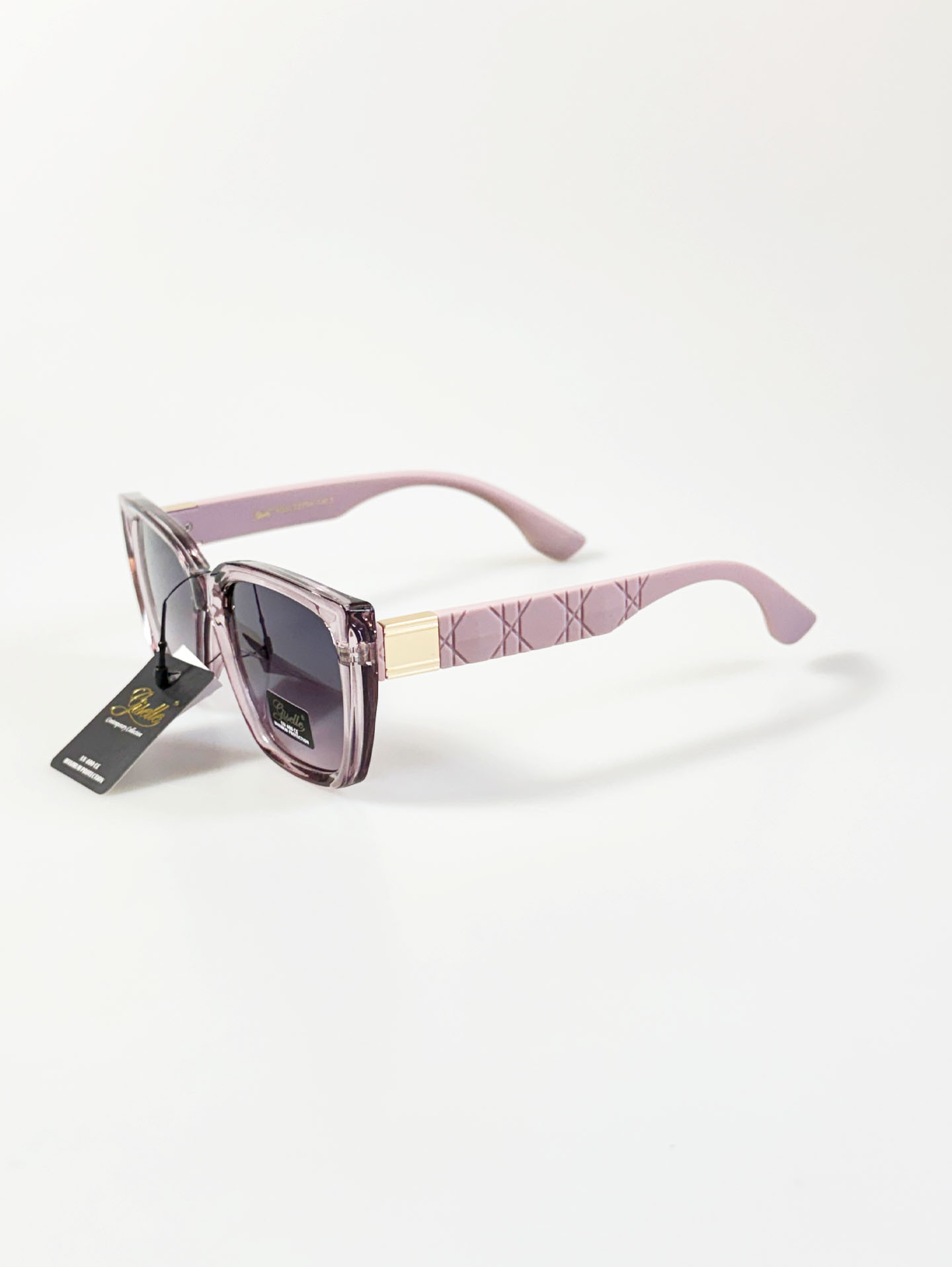 GISELLE Translucent Pink Oversized Square Frame Tint Sunglasses