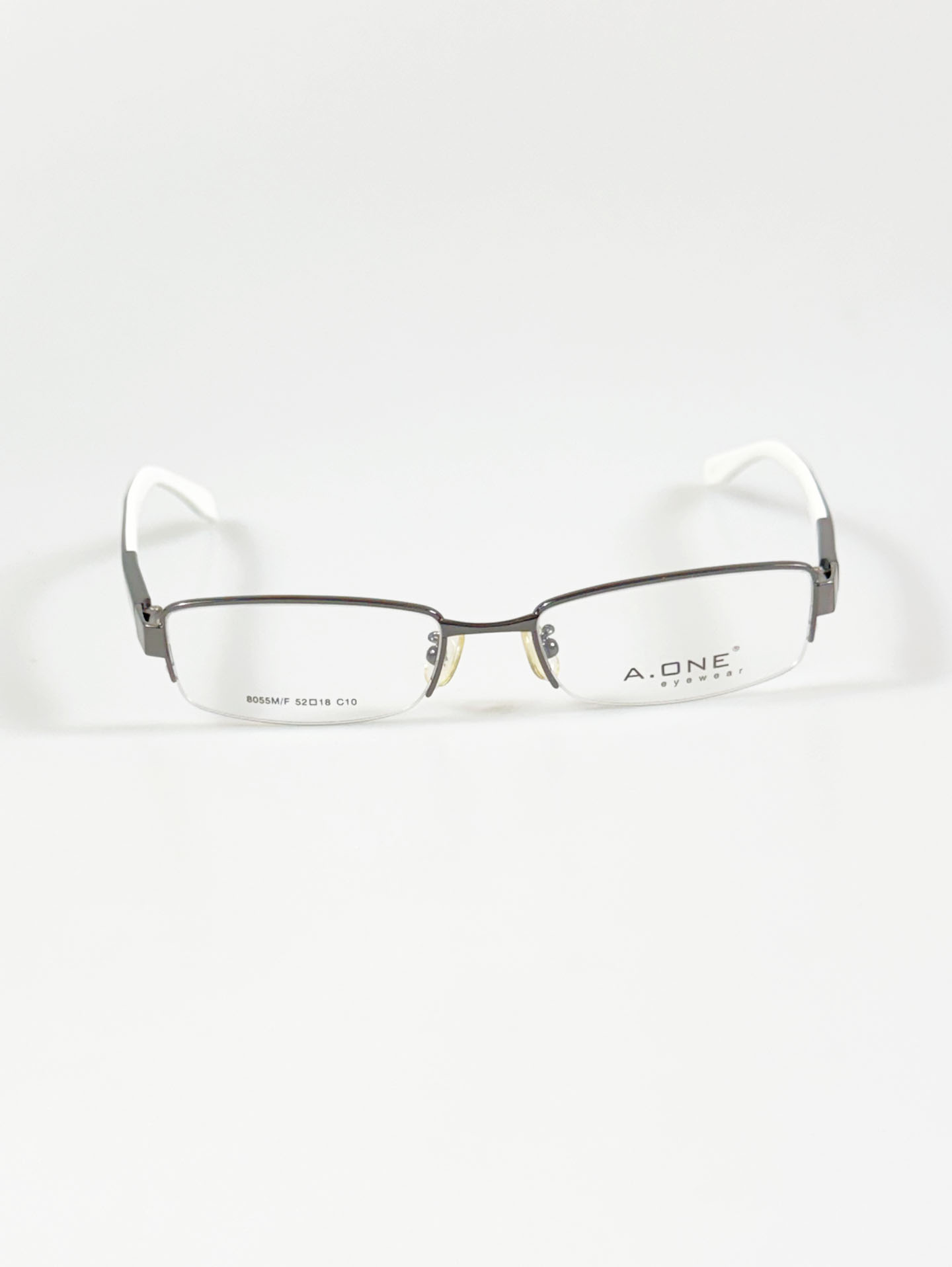 A.ONE Gunmetal Half-Rim Square Glasses