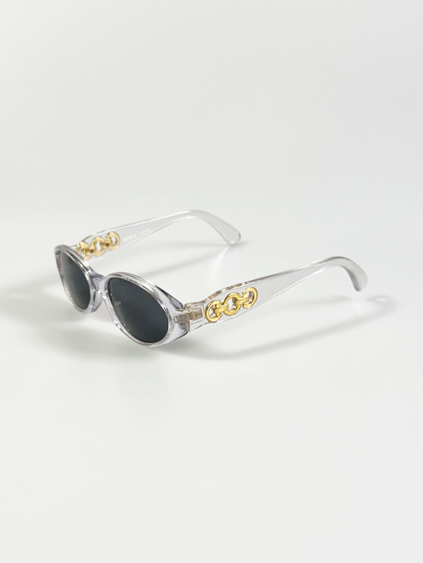 90's SPACE Clear Bold Oval Sunglasses