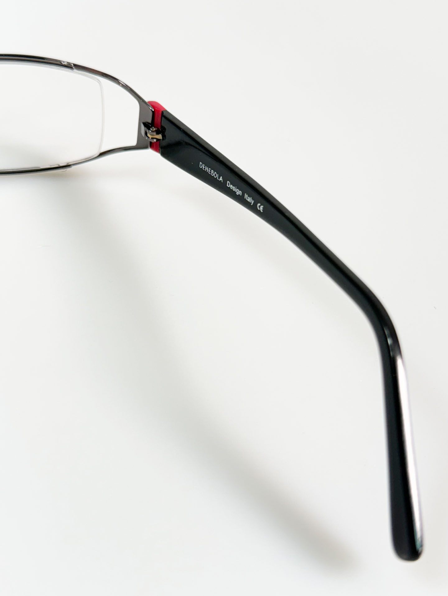 DENEBOLA Black Slm Square Combo Metal Frame Glasses