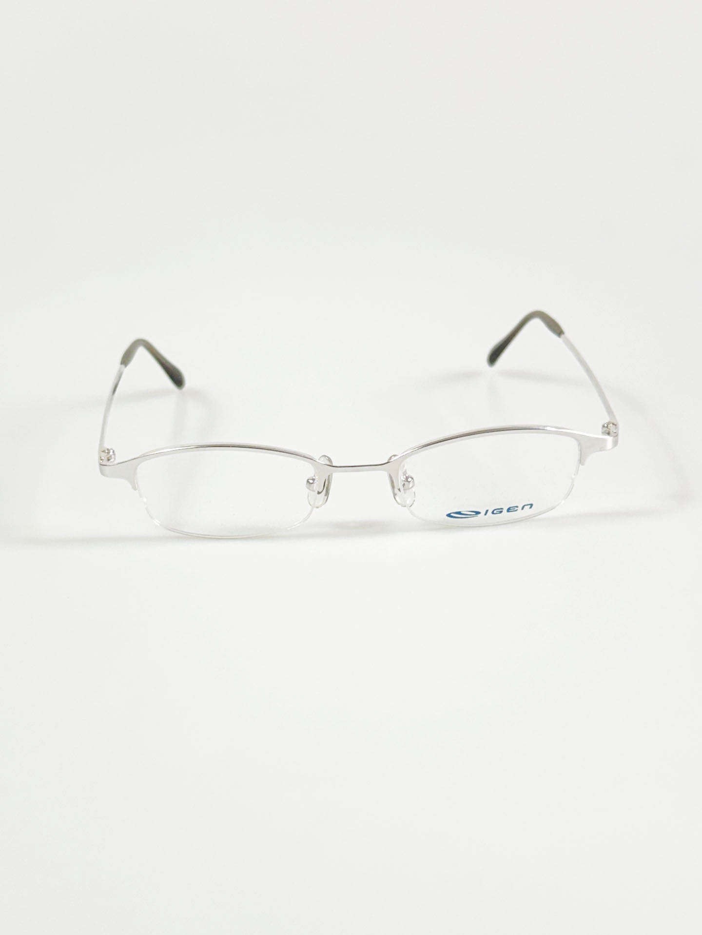 IGEN Silver Square Half-Rim Metal Frame Glasses