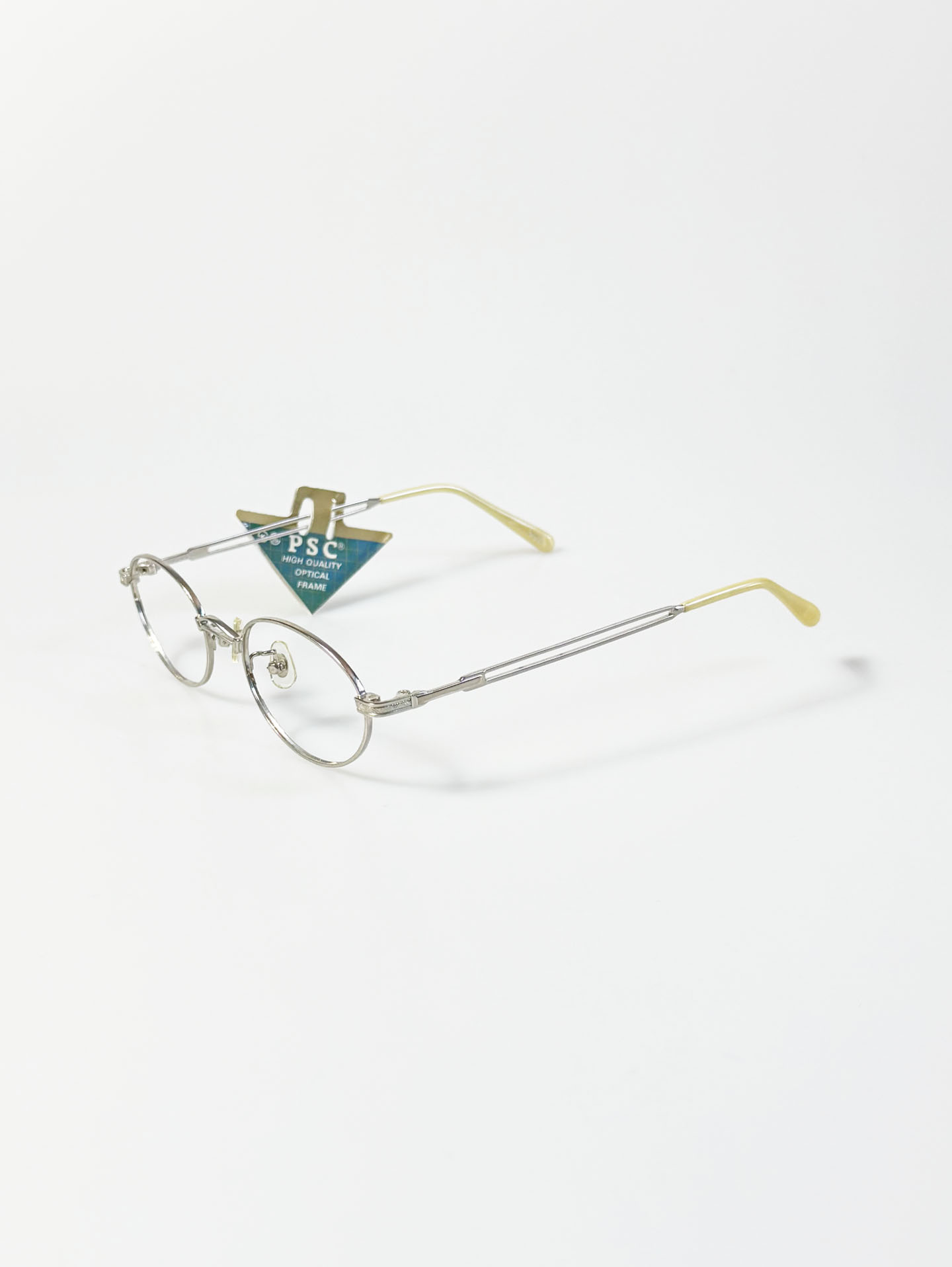 P.S.C Fashion Silver Slim Oval Metal Frame Glasses