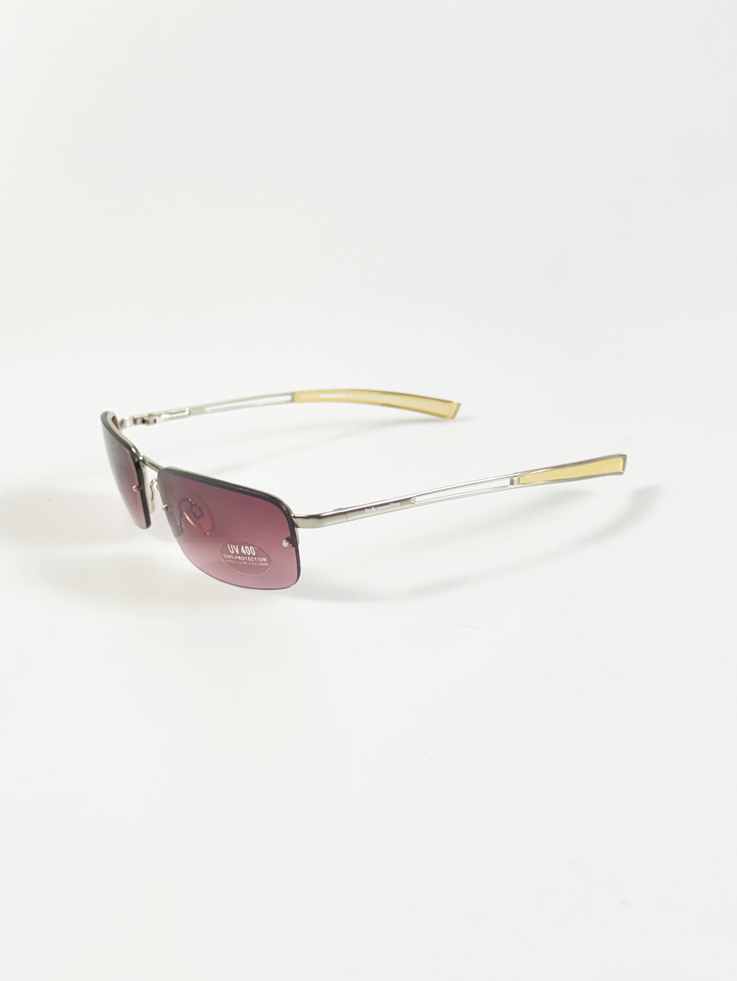 INKOGNITO Rimless Square Metal Pink Tint Sunglasses