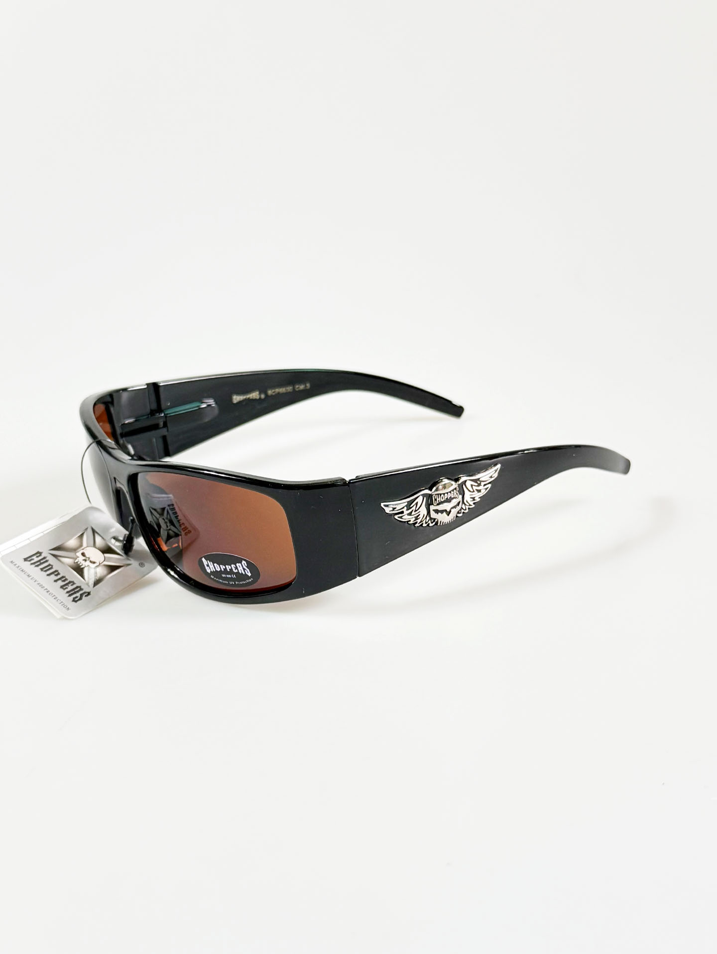 CHOPPERS Matte Black Wraparound Biker Tint Sunglasses
