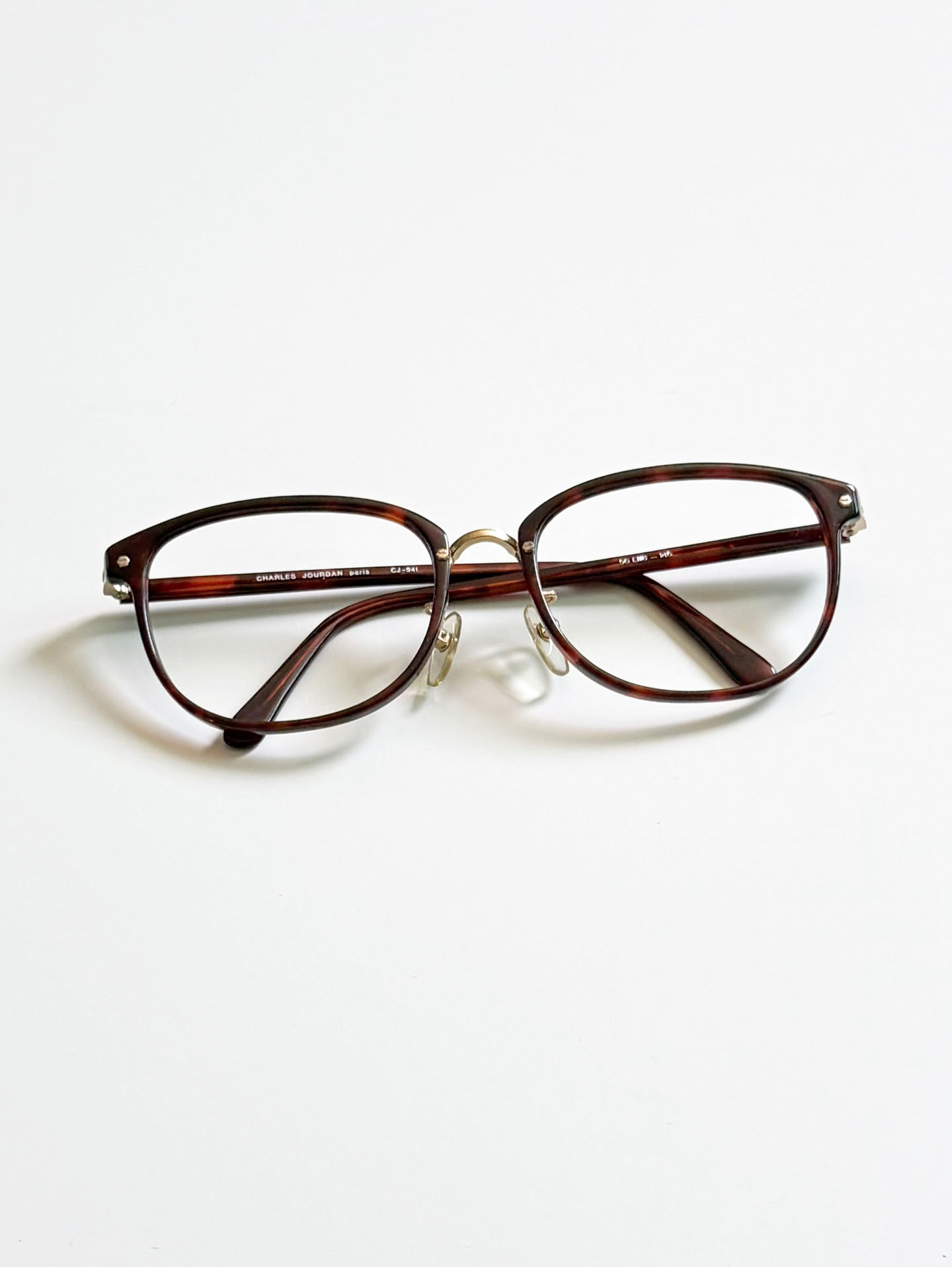 90's CHARLES JOURDAN PARIS Tortoiseshell Browline Square Frame Glasses