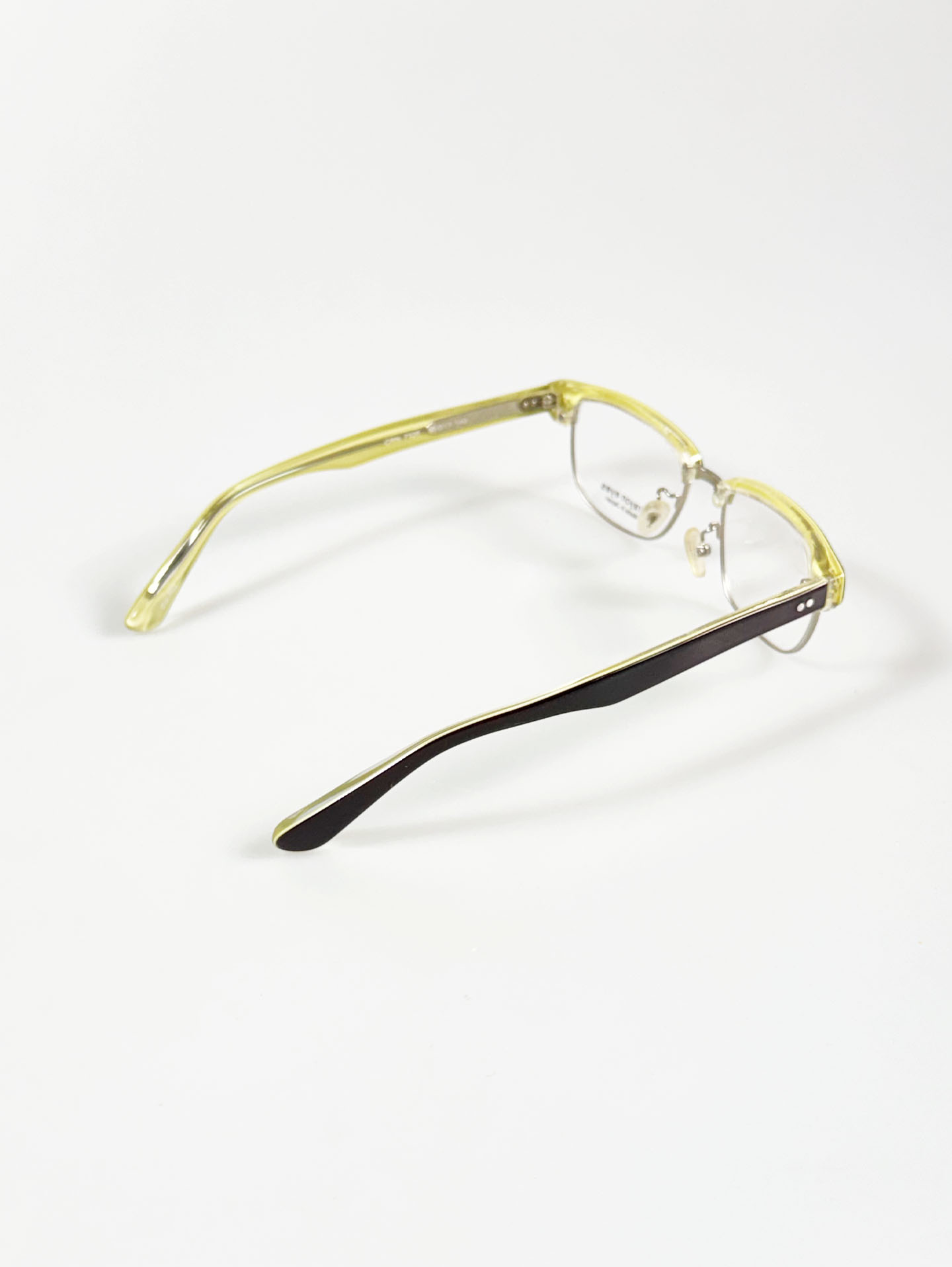 CRAYON EYES Black & Lime Browline Square Combination Frame Glasses