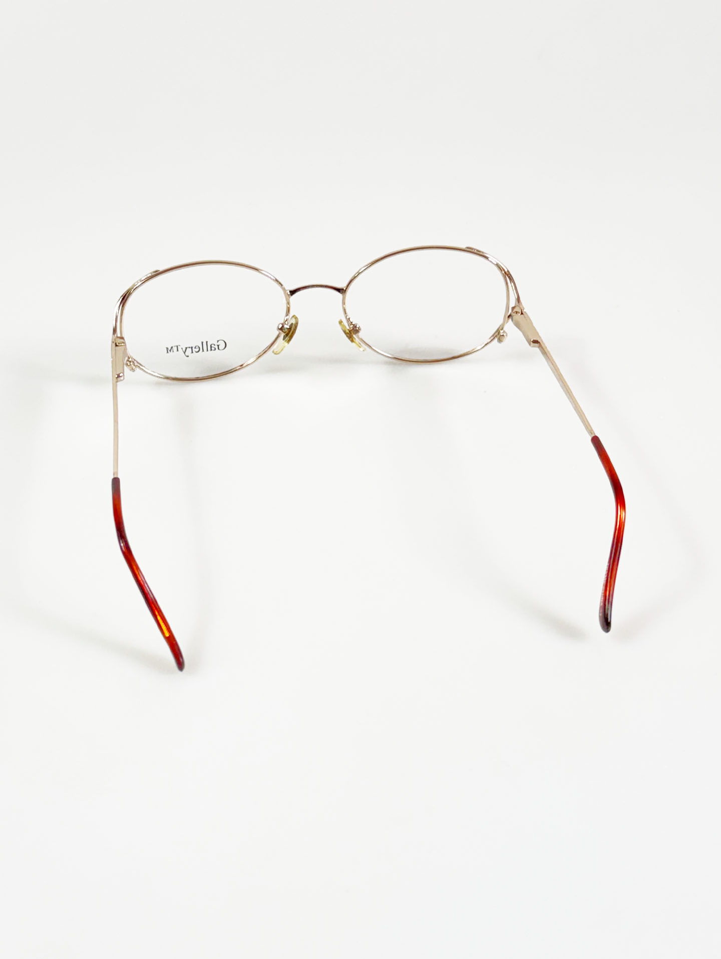 90's GALLERY Gold & Tortoishell Oval Metal Frame Glasses
