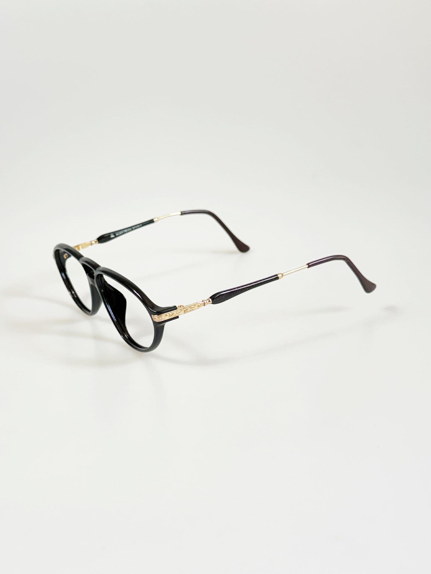 90's ALBATROSS Black Boeing Combination Horn-Rim Frame Glasses