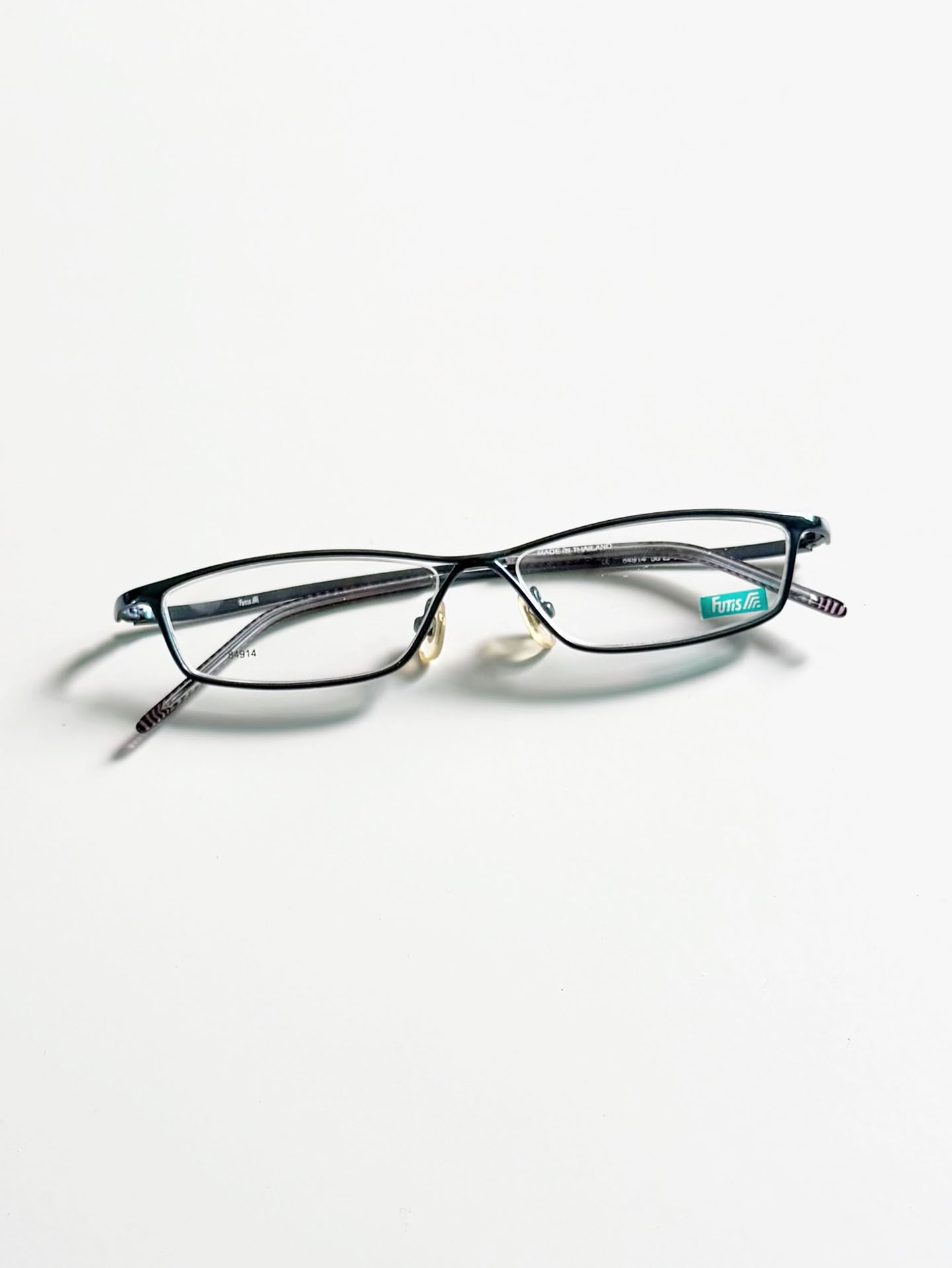 FUTIS Blue Slim Square Metal Glasses