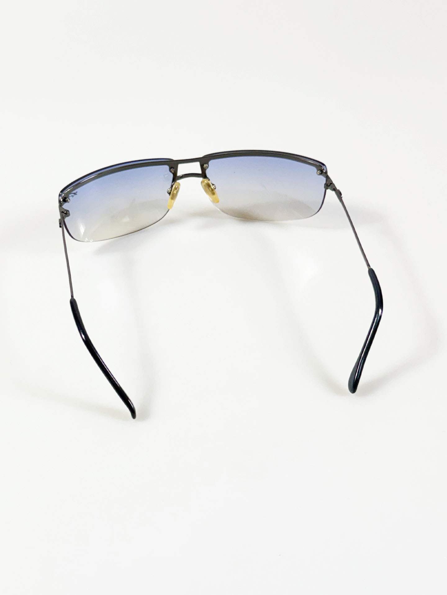 90's Cartelo Rimless Double Bridge Square Metal Tint Sunglasses