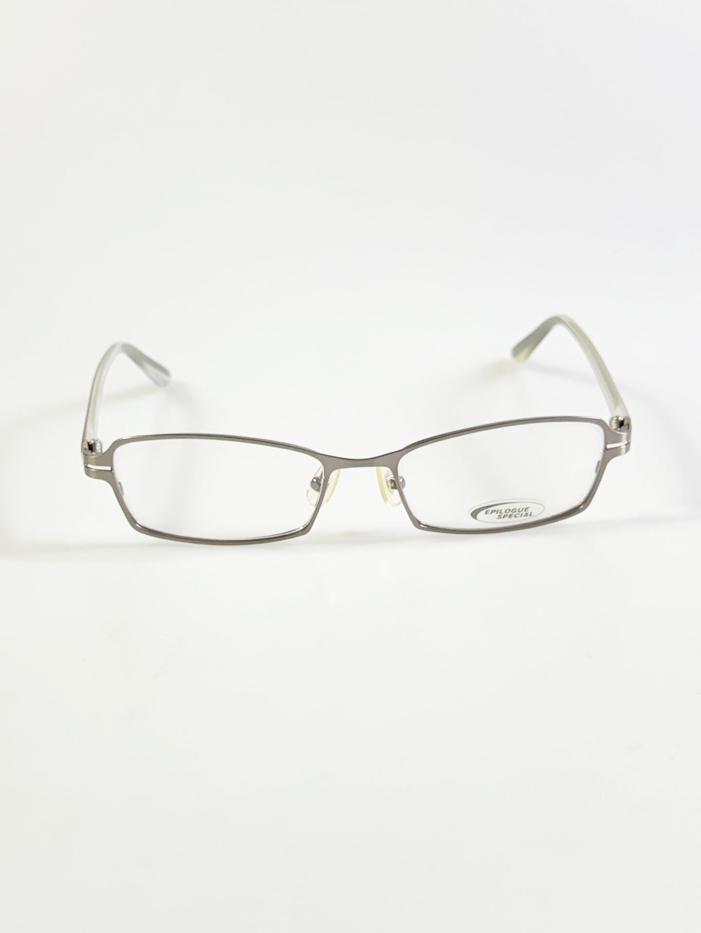 EPILOGUE Silver Slim Square Metal Glasses