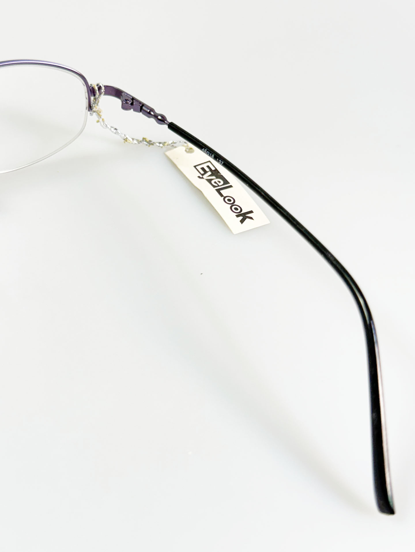 EyeLook Purple Half-Rim Square Metal Frame Glasses