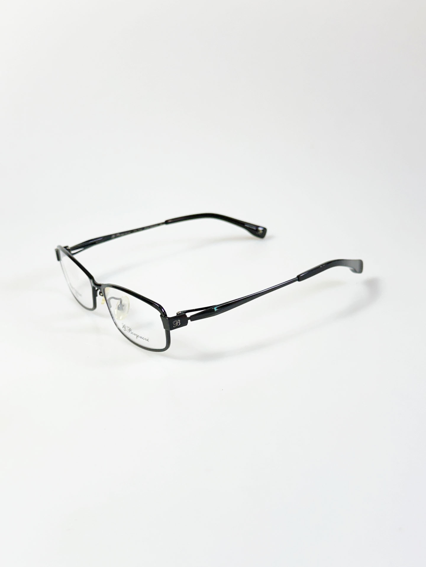 G. Borgonovi Black Pure Titanium Slim Square Frame Glasses