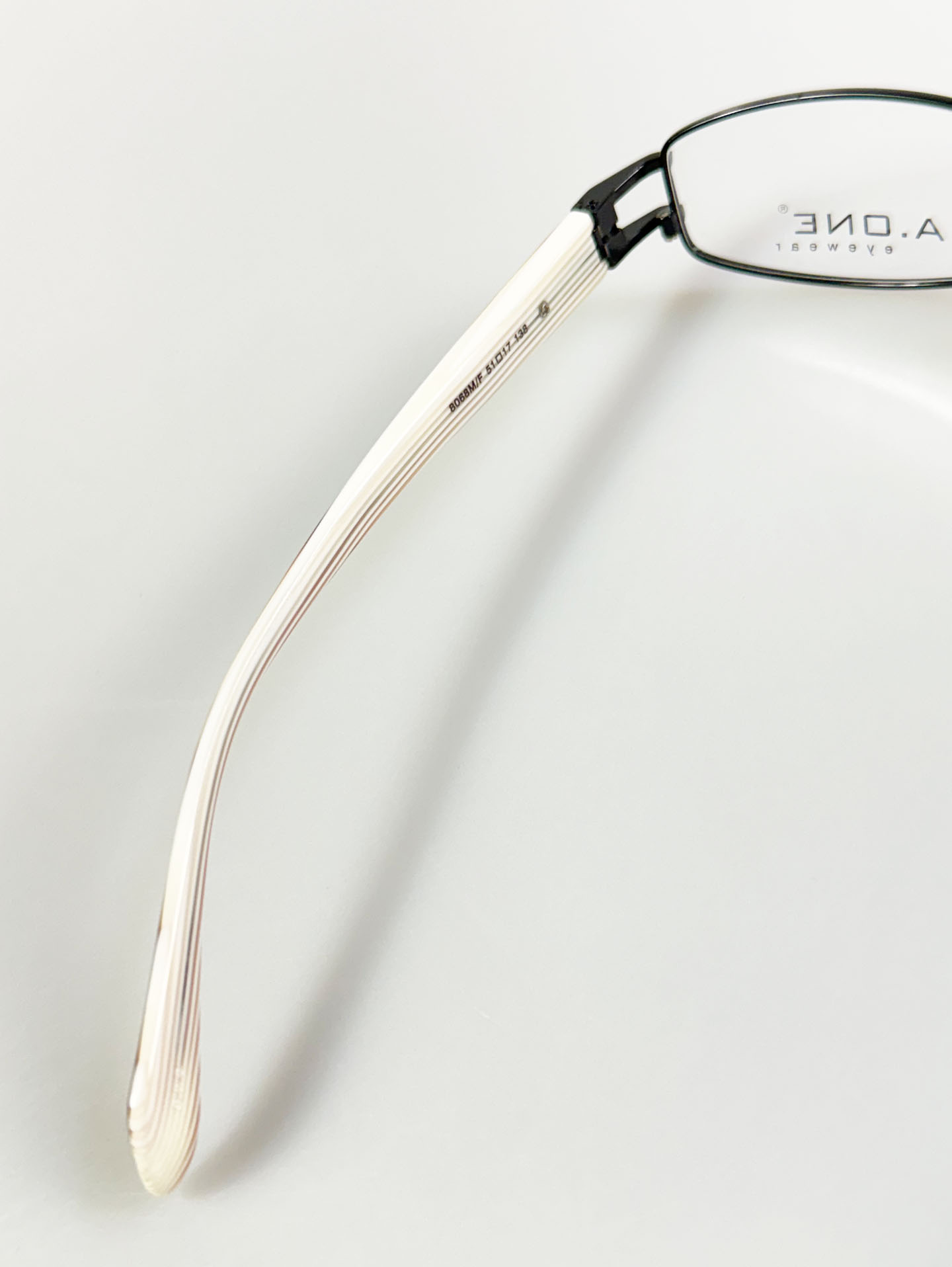 A.ONE Black Slim Square Metal Glasses