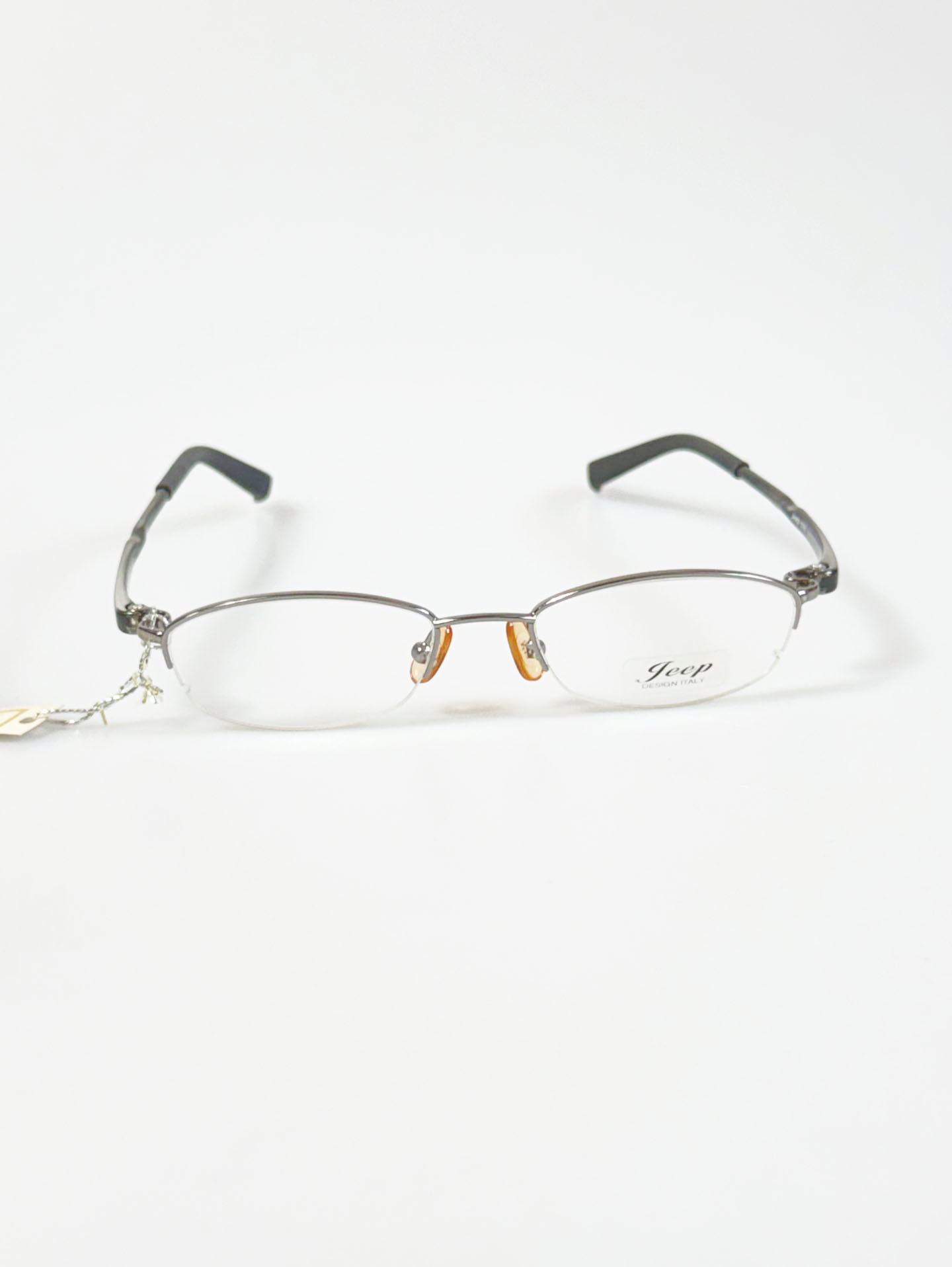 JEEP Dark Silver Semi-Rimless Square Metal Frame Glasses