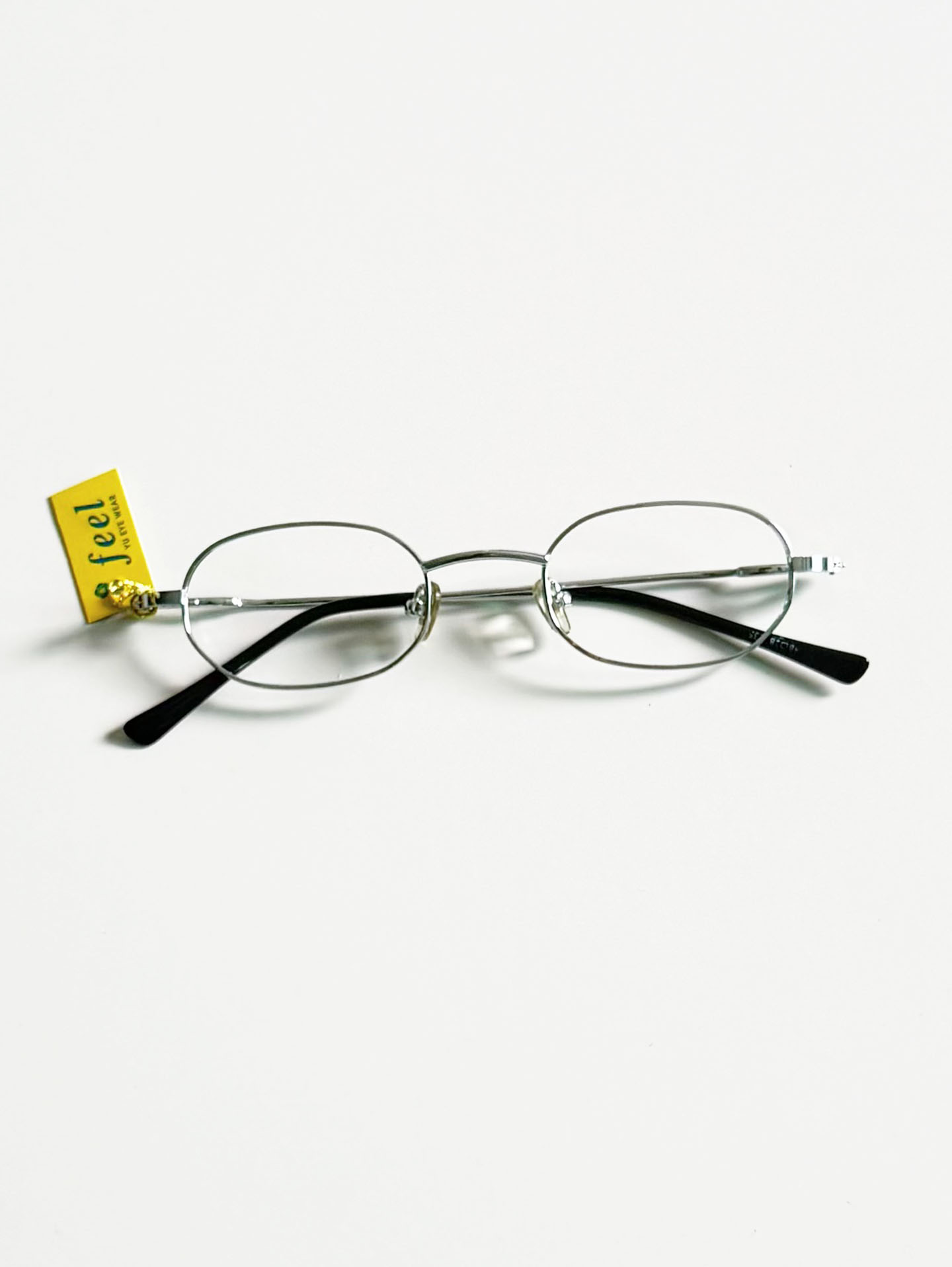 90's FEEL Silver Slim Oval Metal Glasses