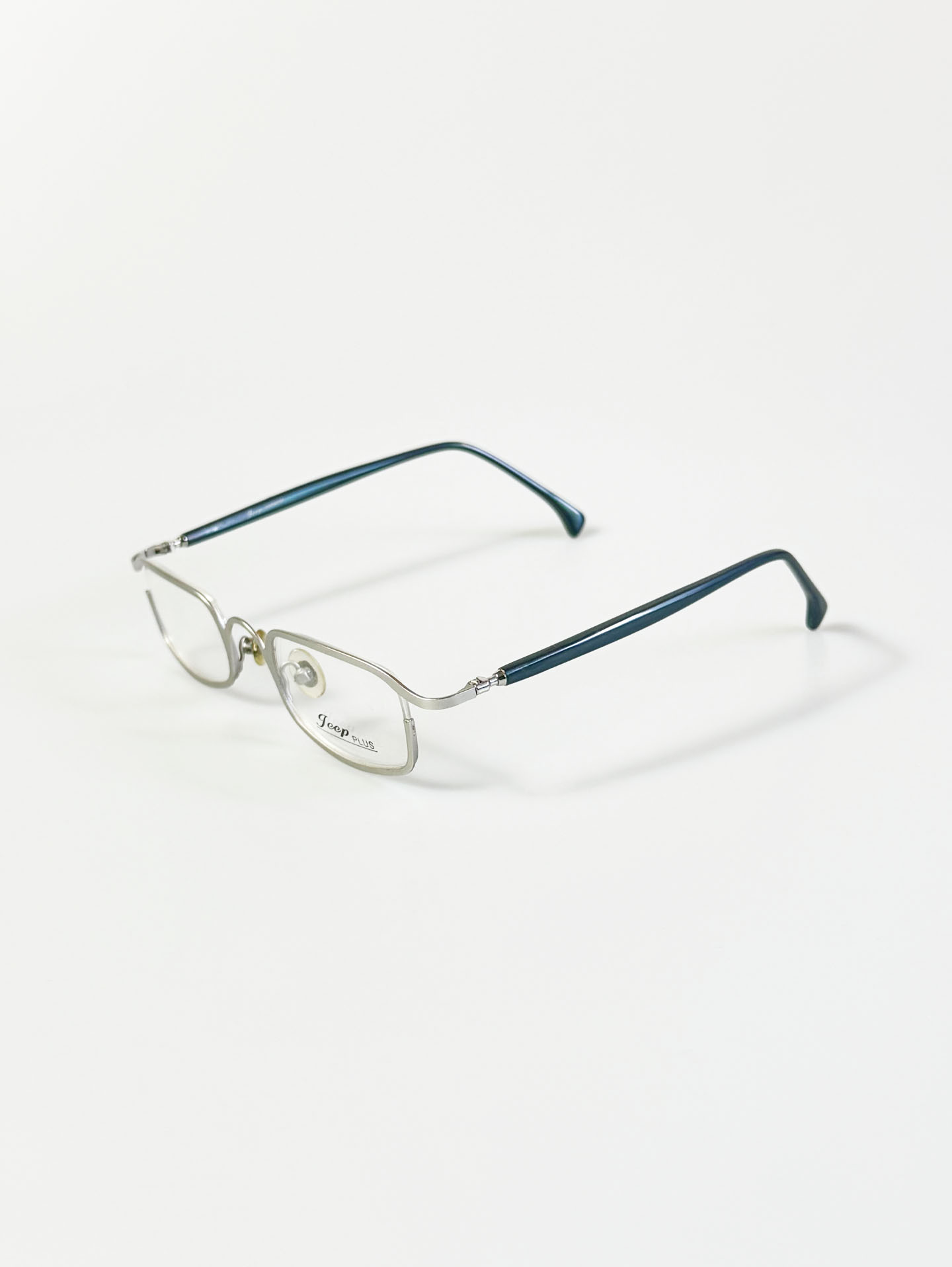 JEEP Silver Slim Square Metal Glasses