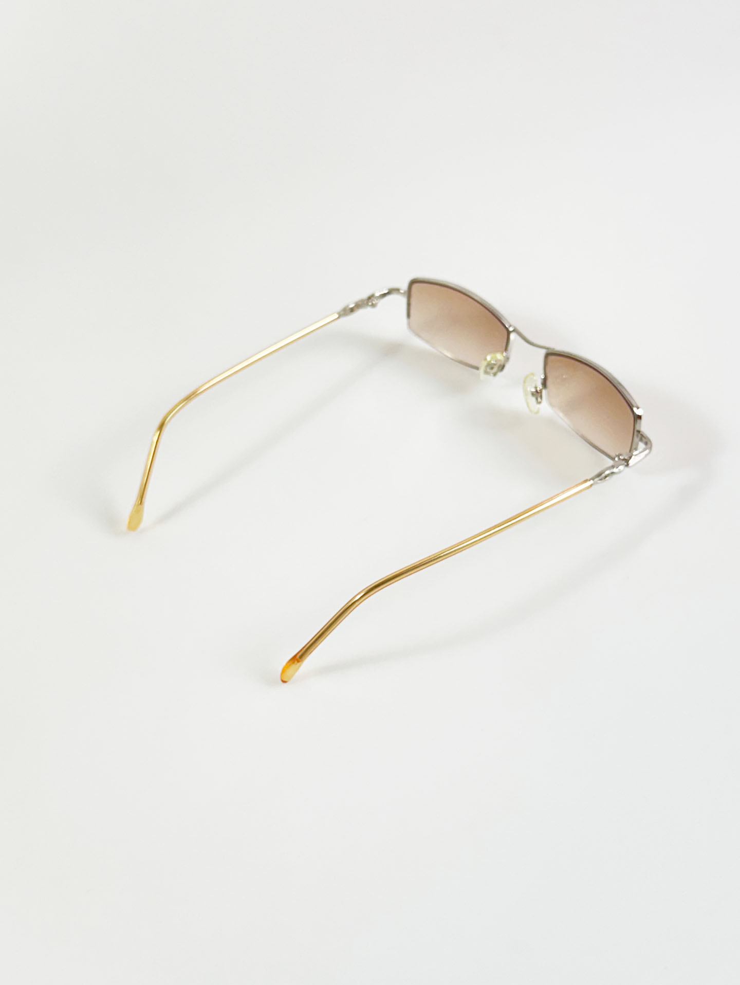 CAPRIO Semi-Rimless Square Metal Tint Sunglasses