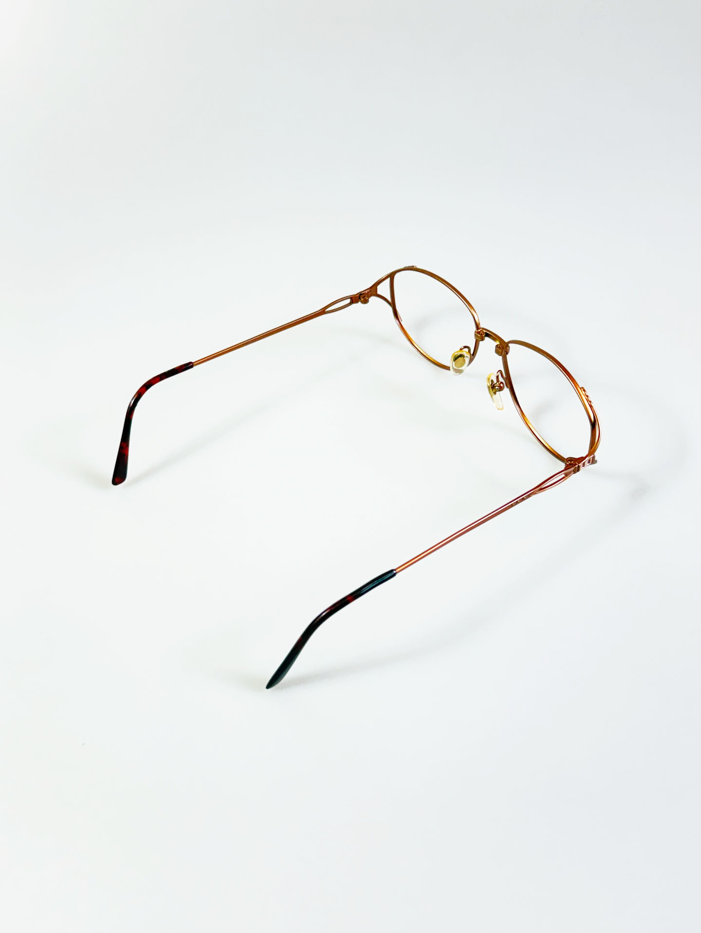 90’s OTIC Bronze Brown Slim Oval Metal Frame Glasses