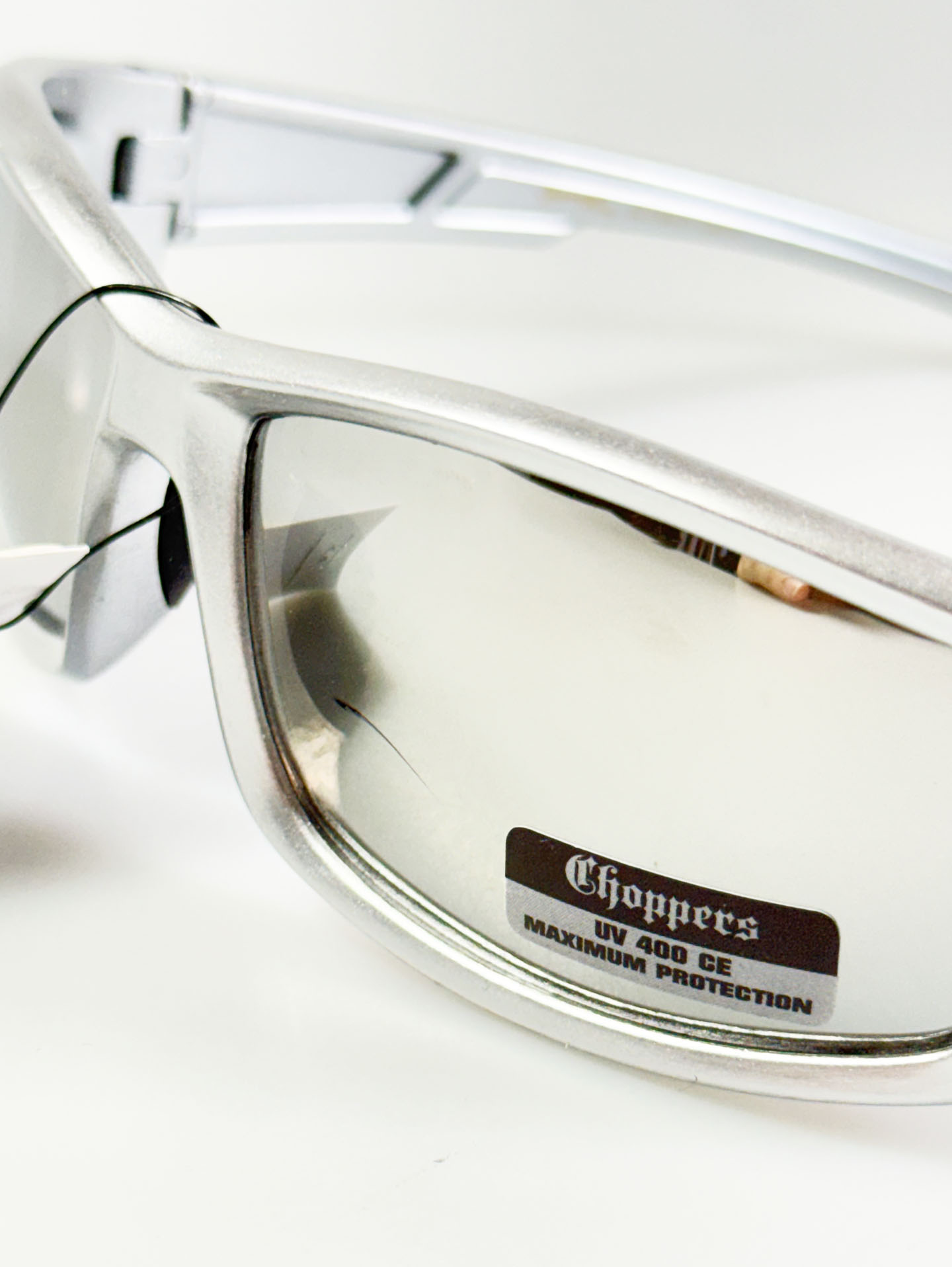 CHOPPERS Silver Wraparound Biker Sunglasses