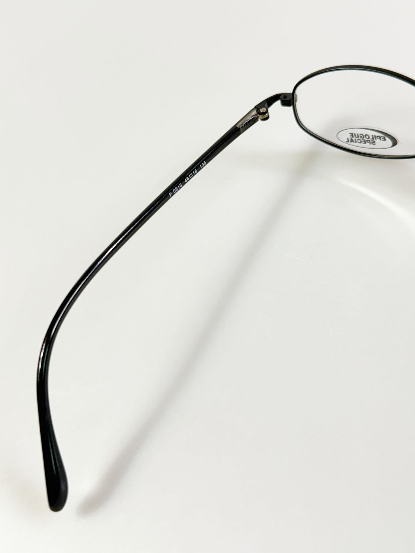 EPILOGUE Black Slim Oval Metal Frame Glasses