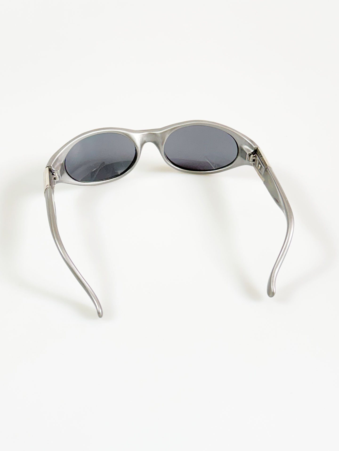 90's DC Silver Bold Oval Wraparound Sunglasses