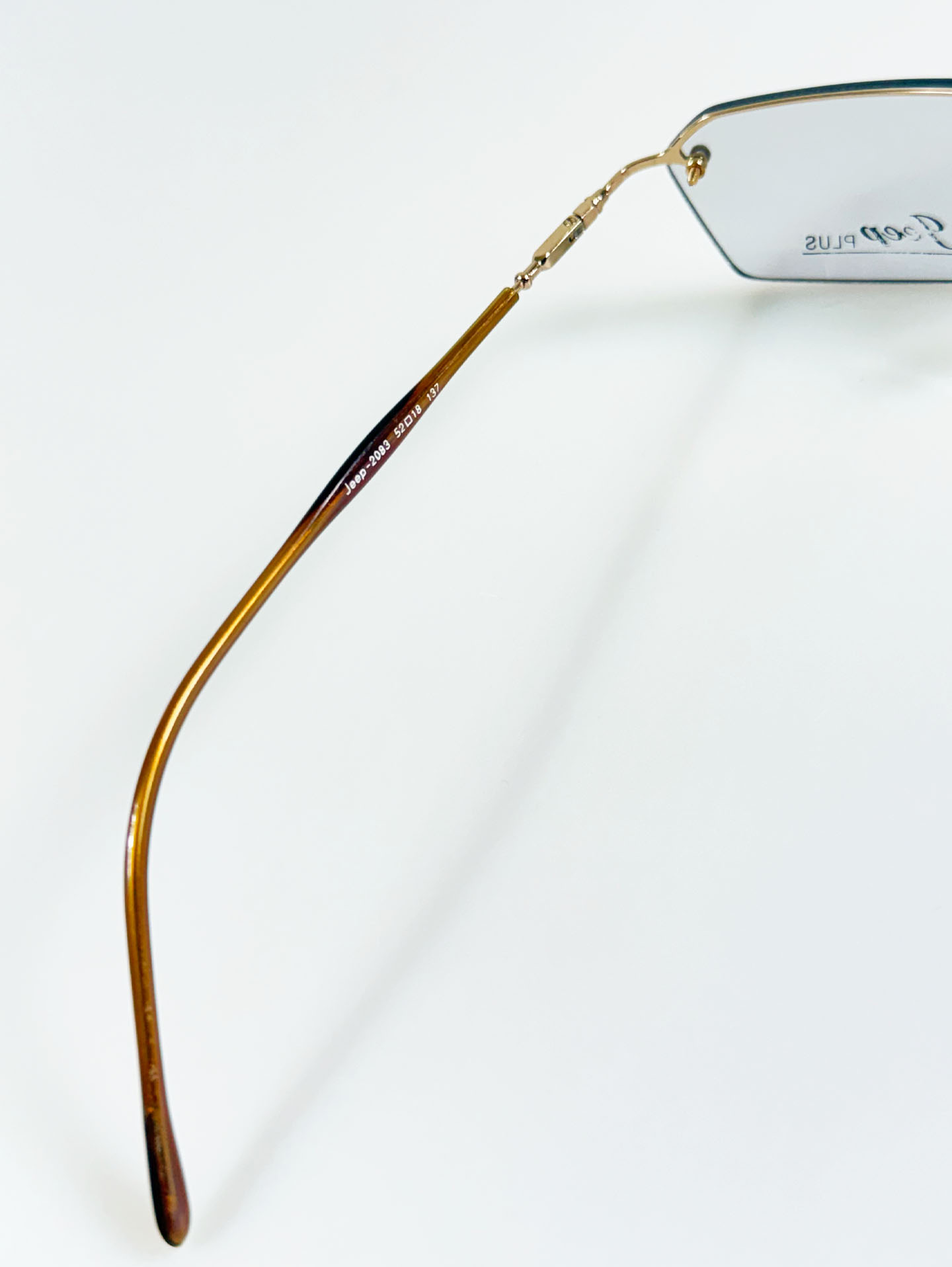 JEEP Gold Rimless Square Metal Glasses