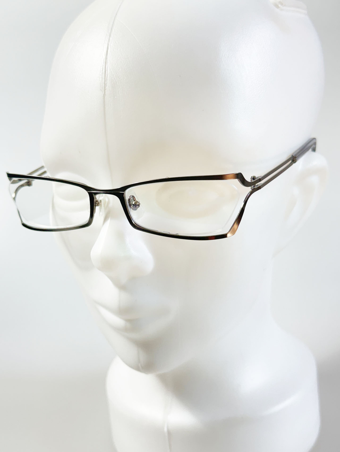 DENEBOLA Black & Silver Geometric Rectangular Glasses Collection / 2 Colors