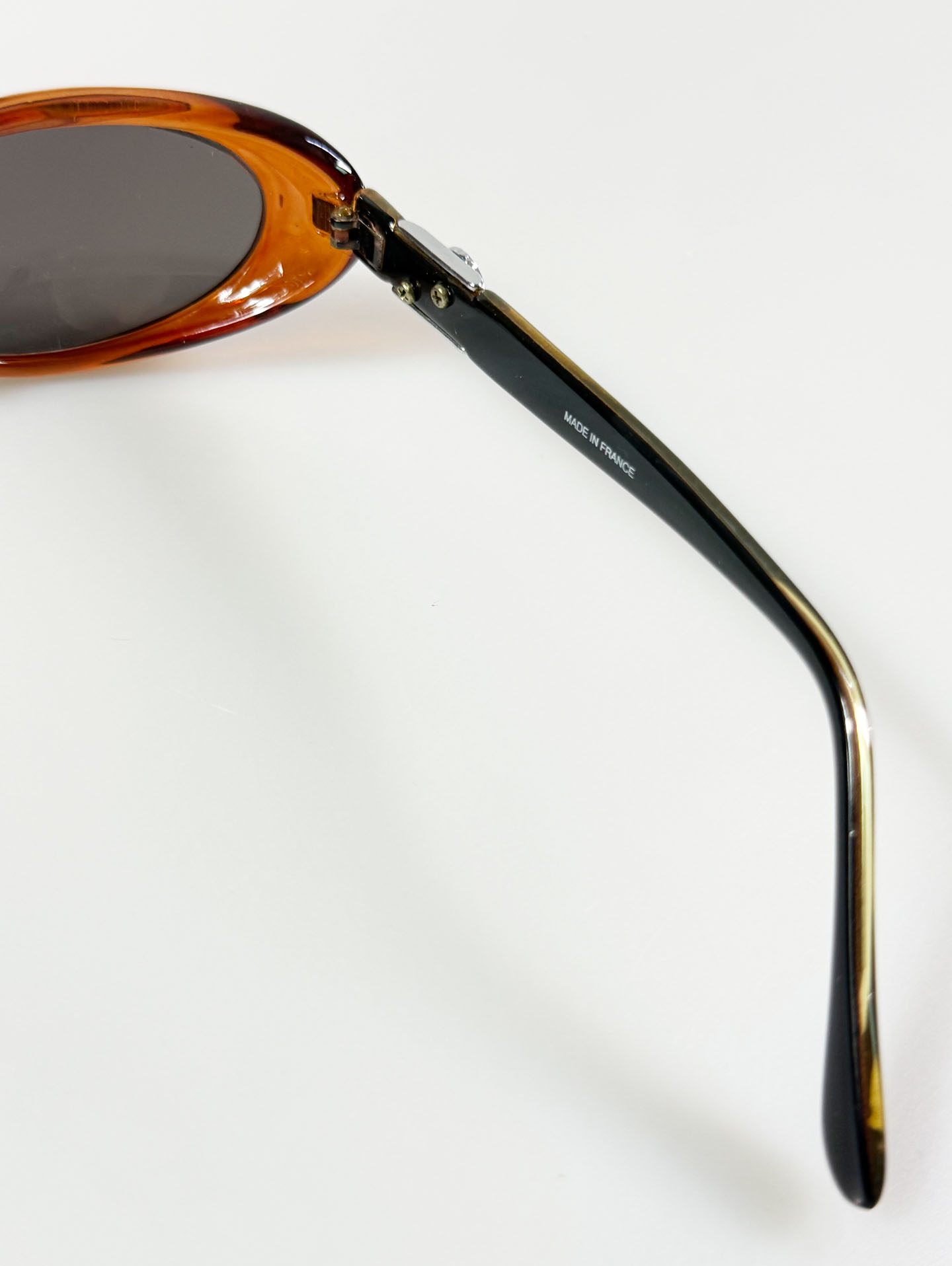 90's ONE LAST KISS Amber Brown Oval Wrap Acetate Sunglasses