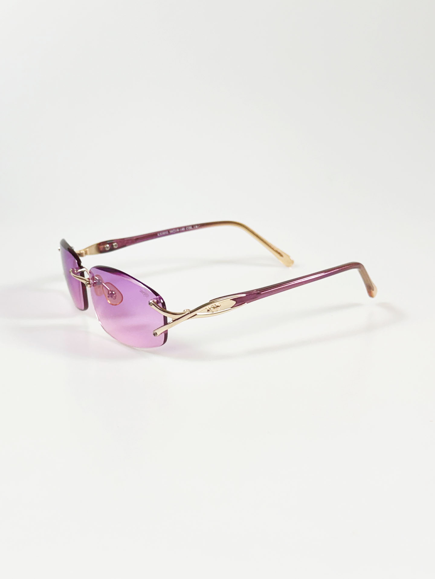 90's CROCOKIDS Purple Rimless Square Metal Tint Sunglasses