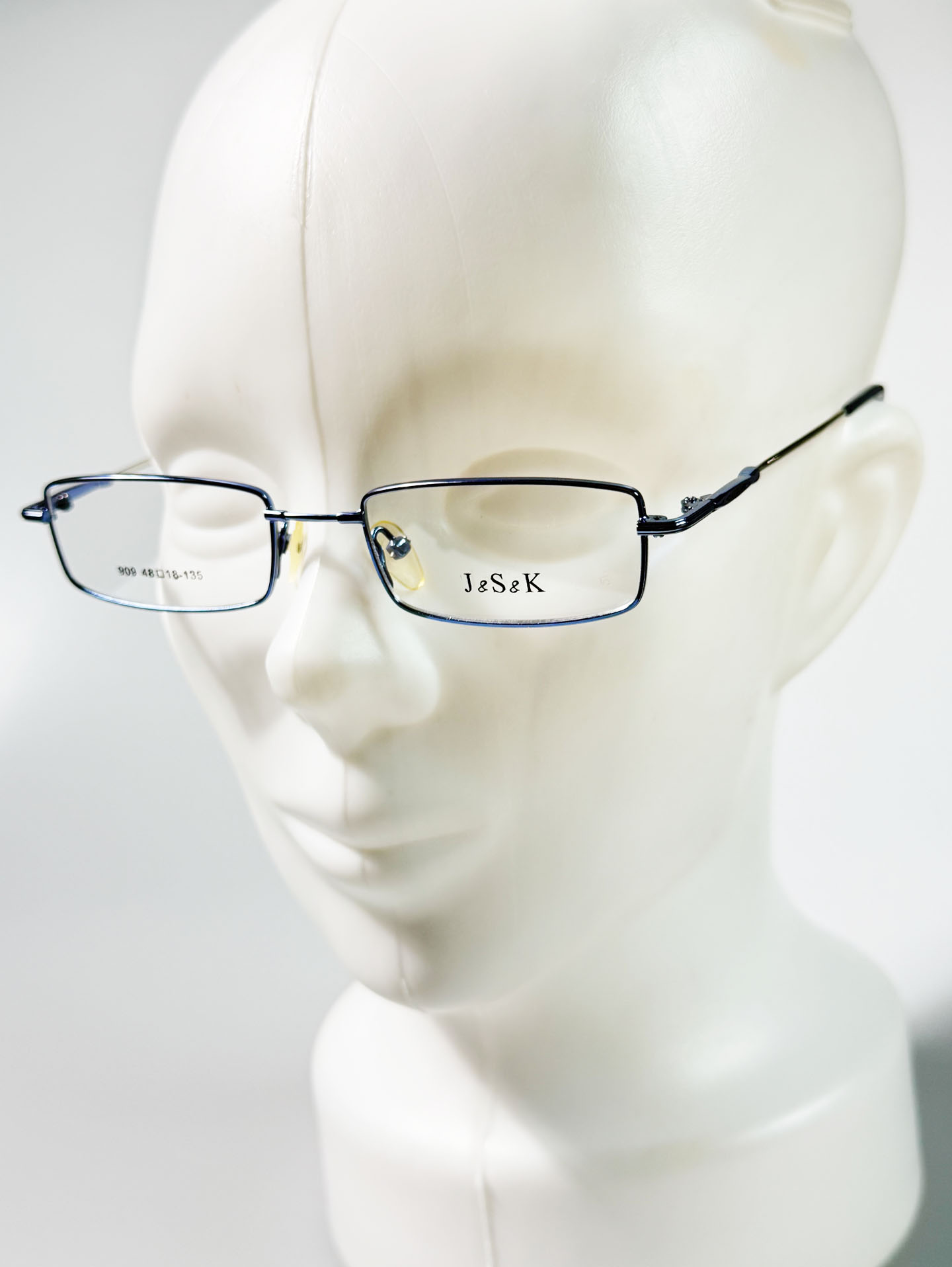 90's J&S&K Blue Slim Square Metal Frame Glasses