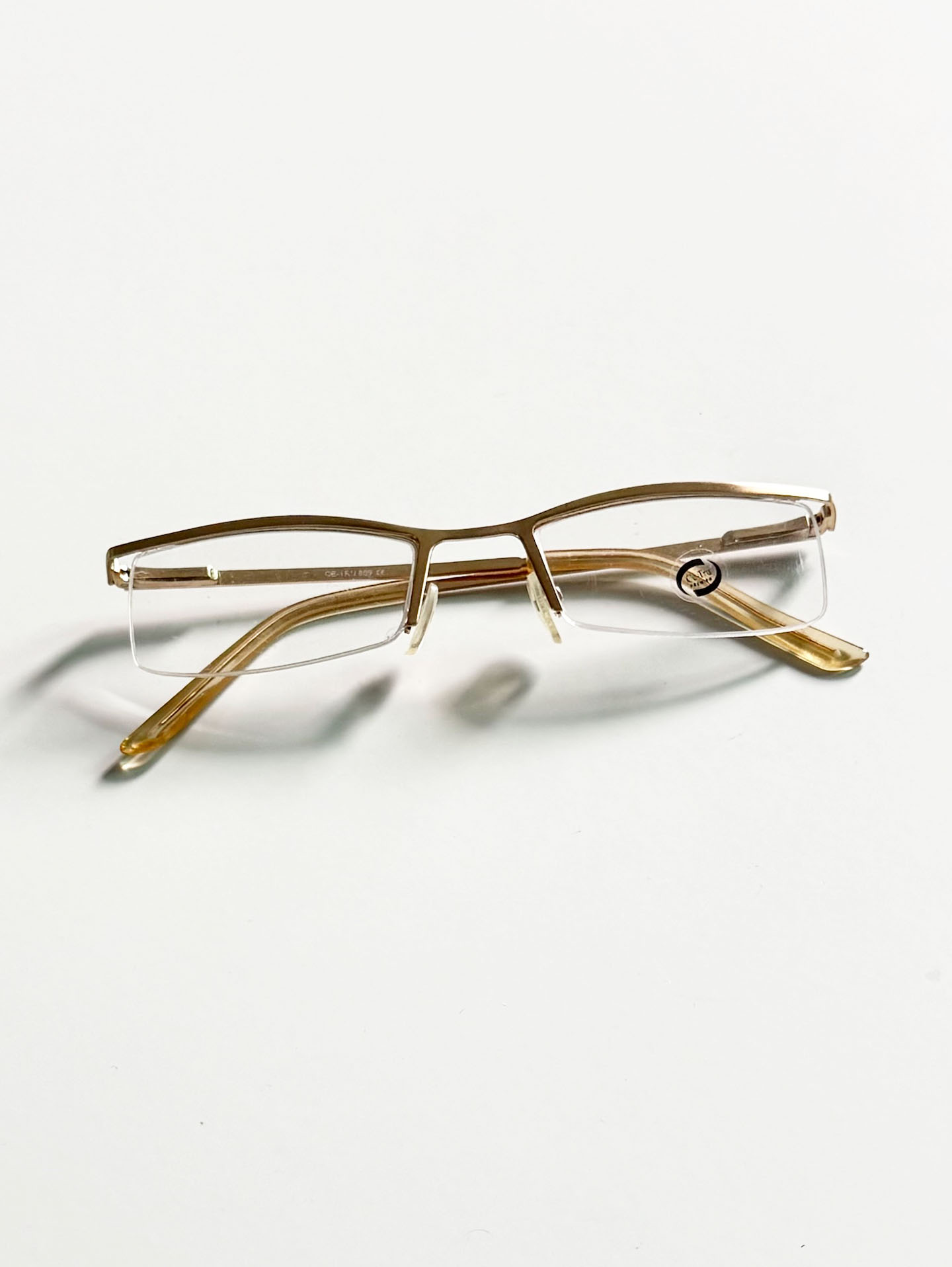 Ce-Tru Gold Semi-Rimless Square Glasses