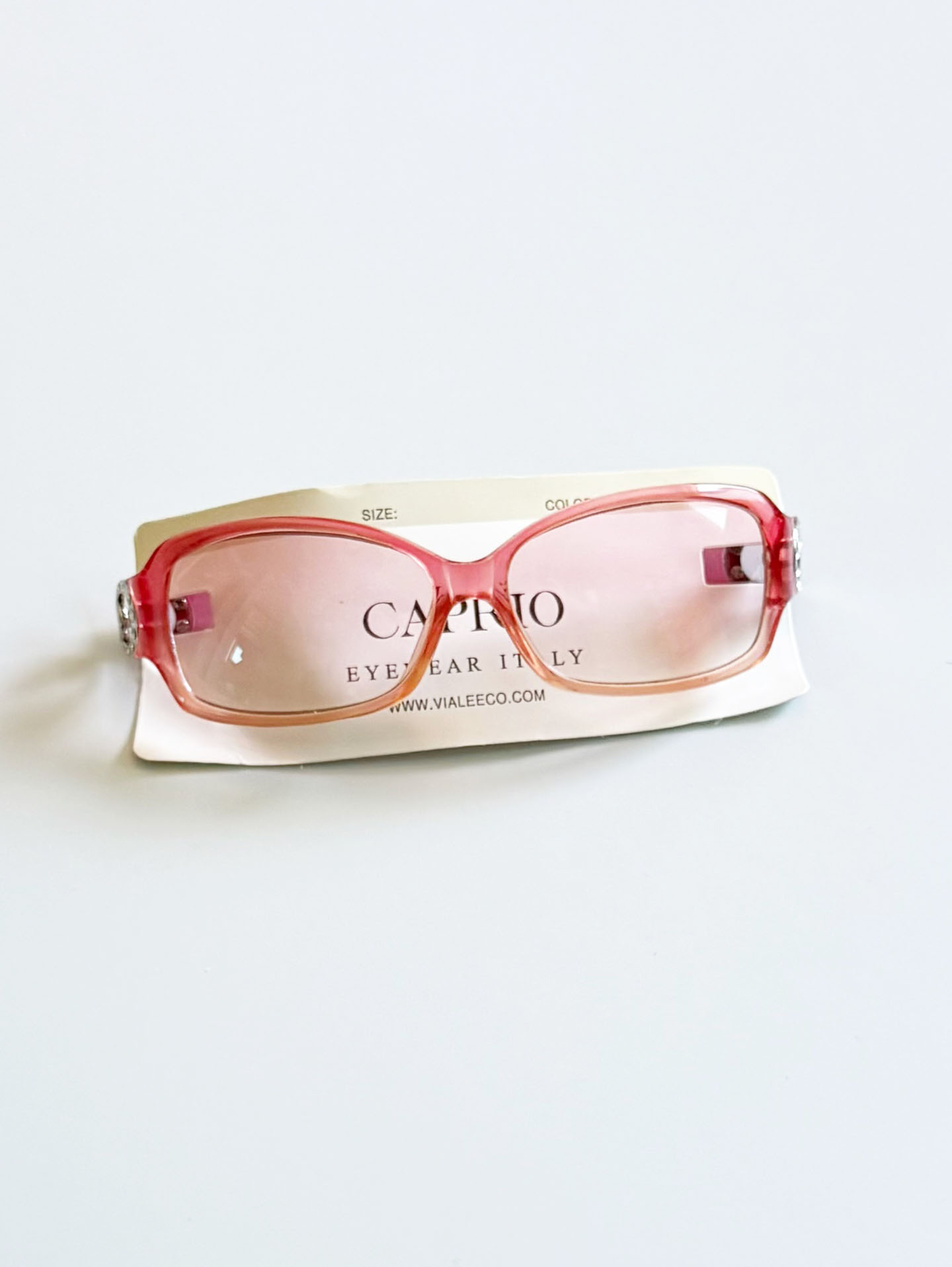 CAPRIO Pink Acetate Bold Square Tint Sunglasses