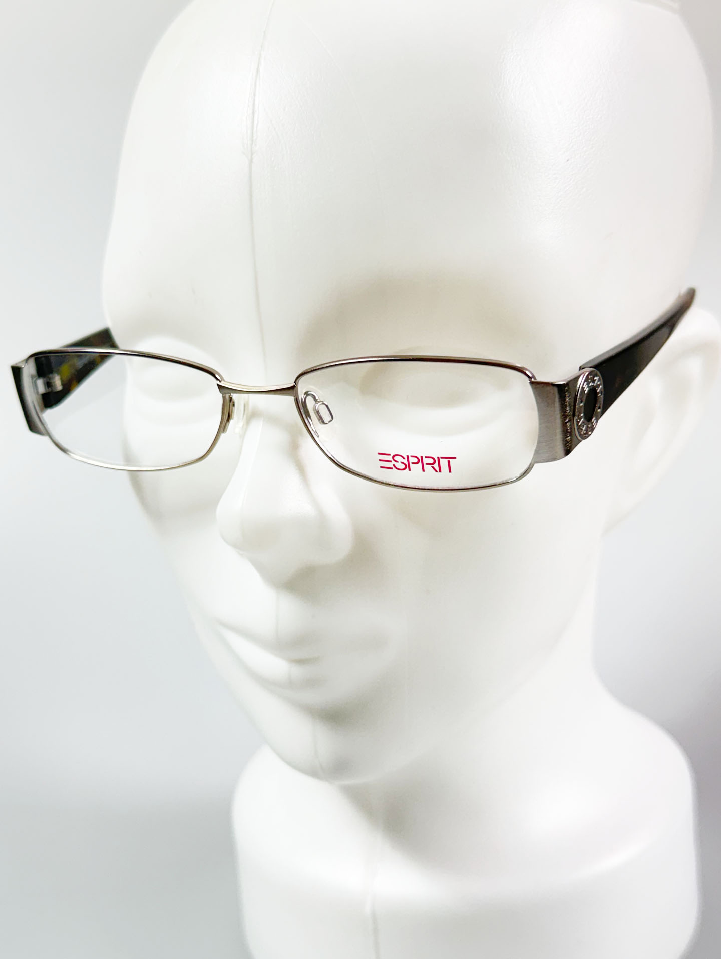 ESPRIT Silver Slim Square Metal Frame Glasses