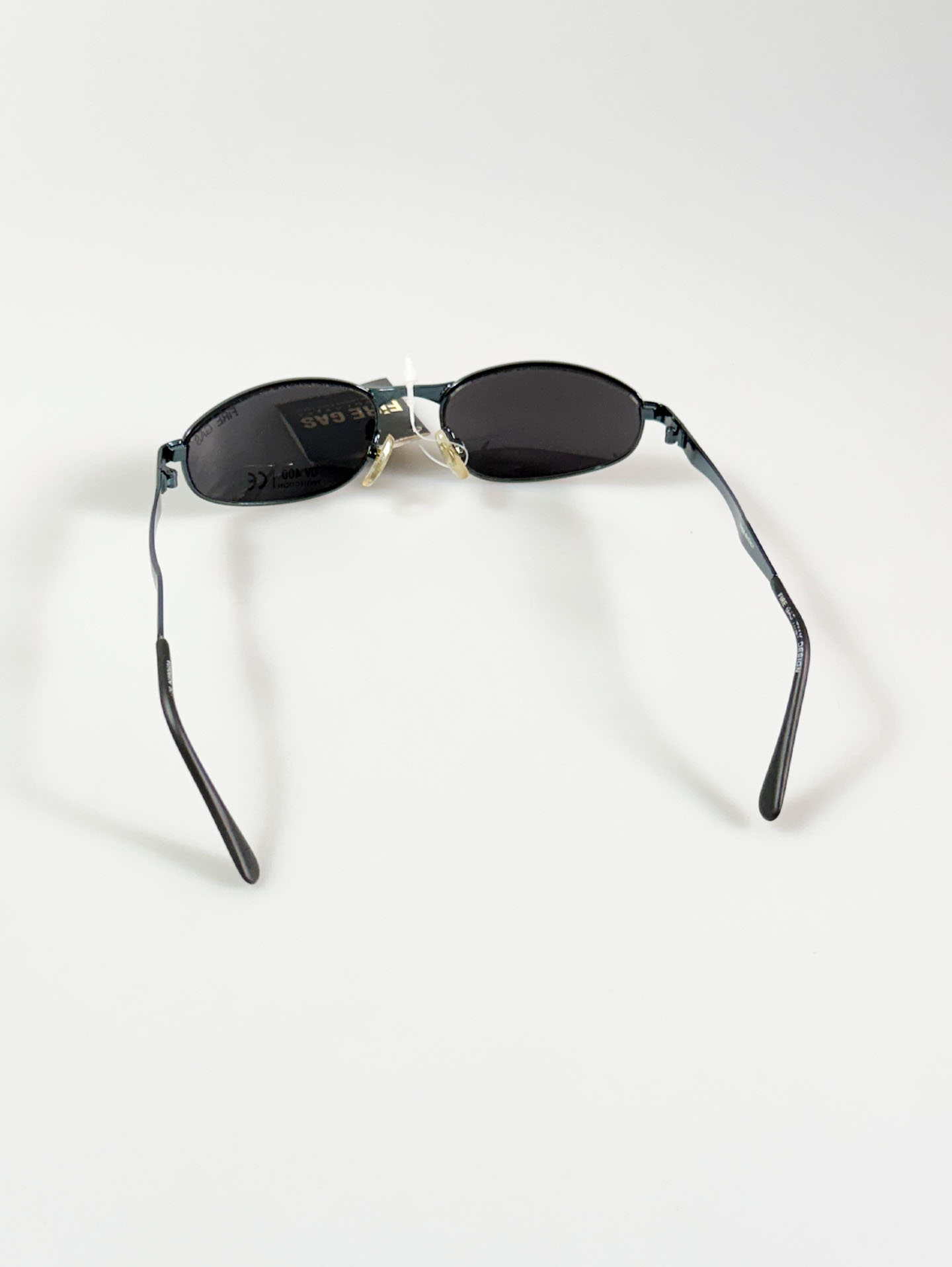 90's FIRE GAS Blue Slim Oval Metal Sunglasses