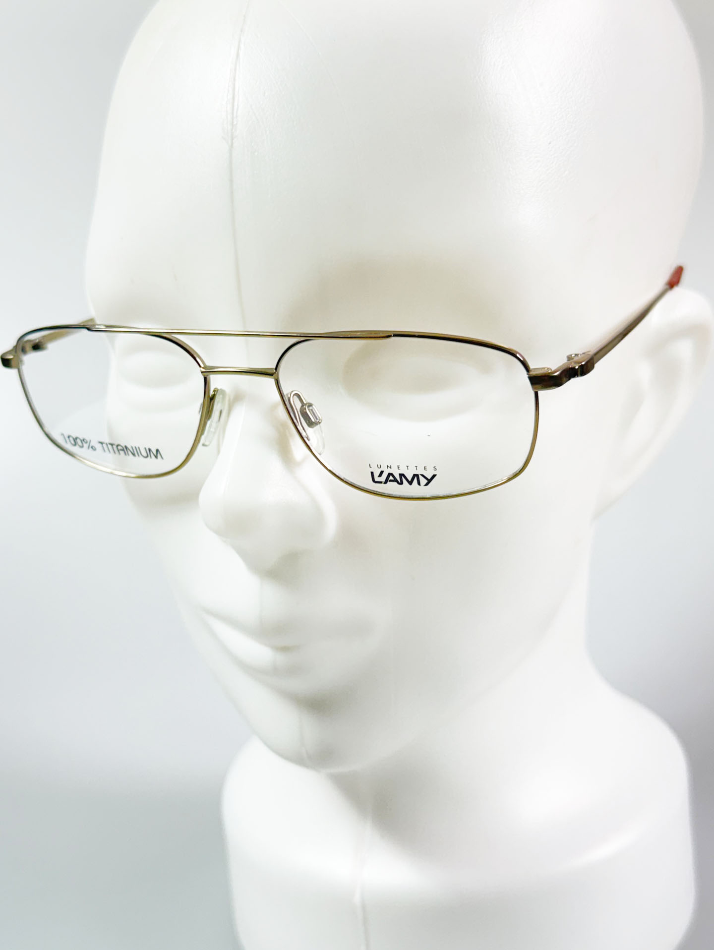 LAMY Golde Tone Titanium Slim Square Boeing Metal Frame Glasses
