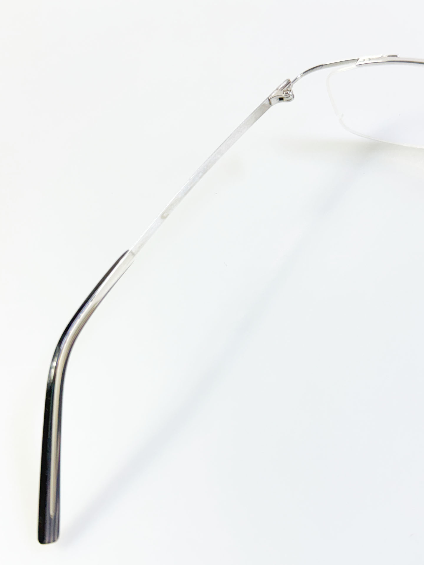 ECARLUS Silver Half-Rim Metal Square Glasses