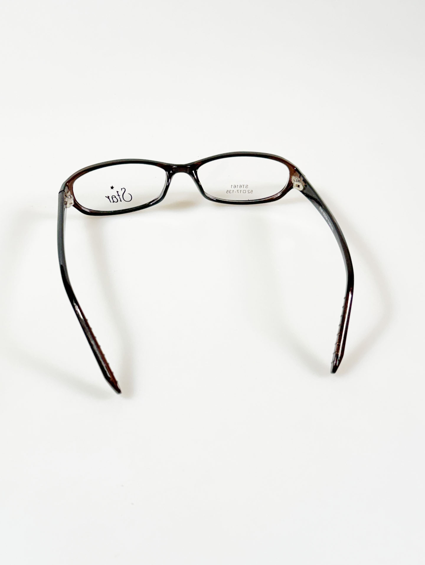 STAR Brown Slim Oval Horn-Rim Frame Glasses