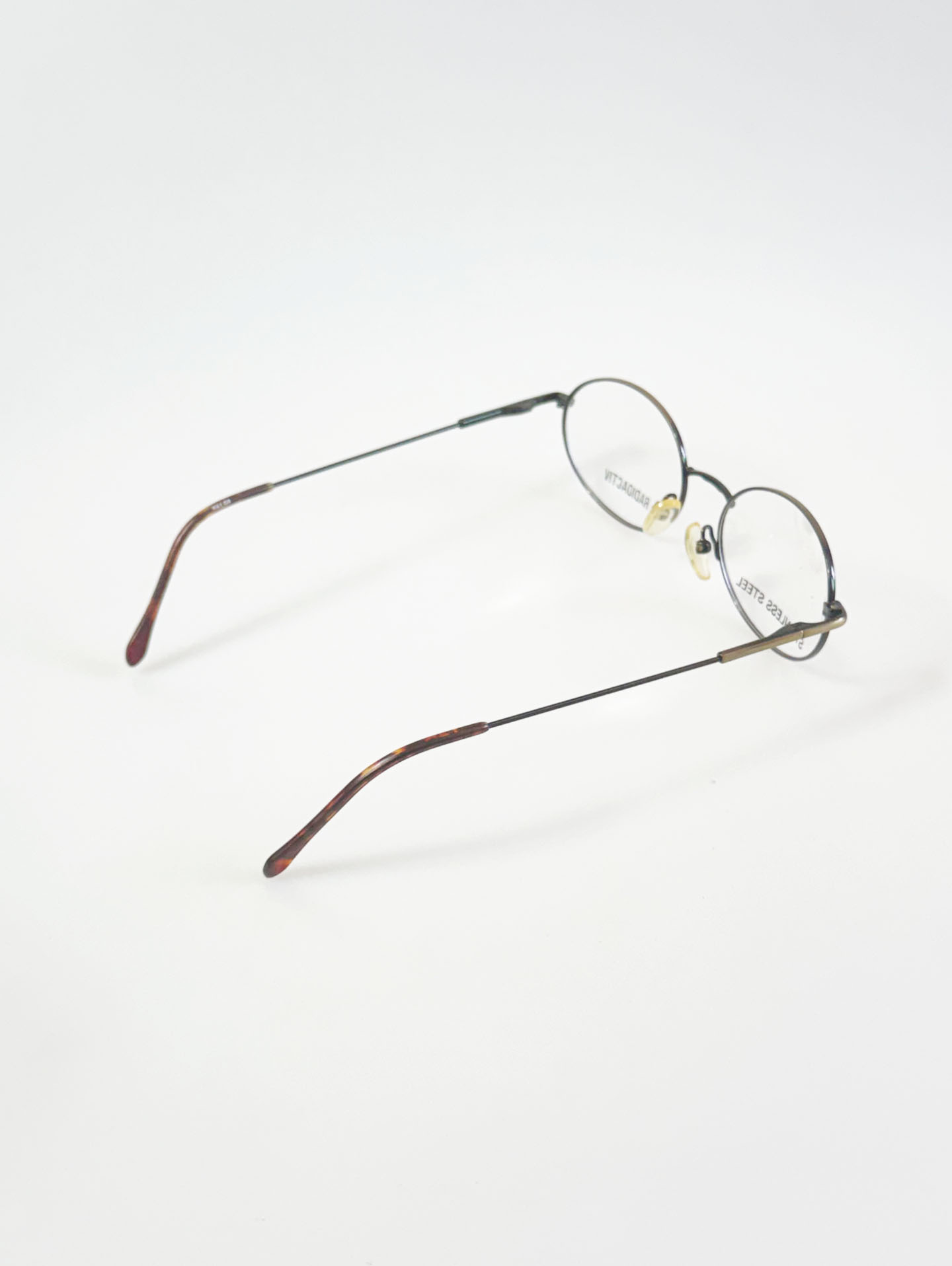 90's RADIOACTIV Antique Tortoise Slim Oval Metal Glasses