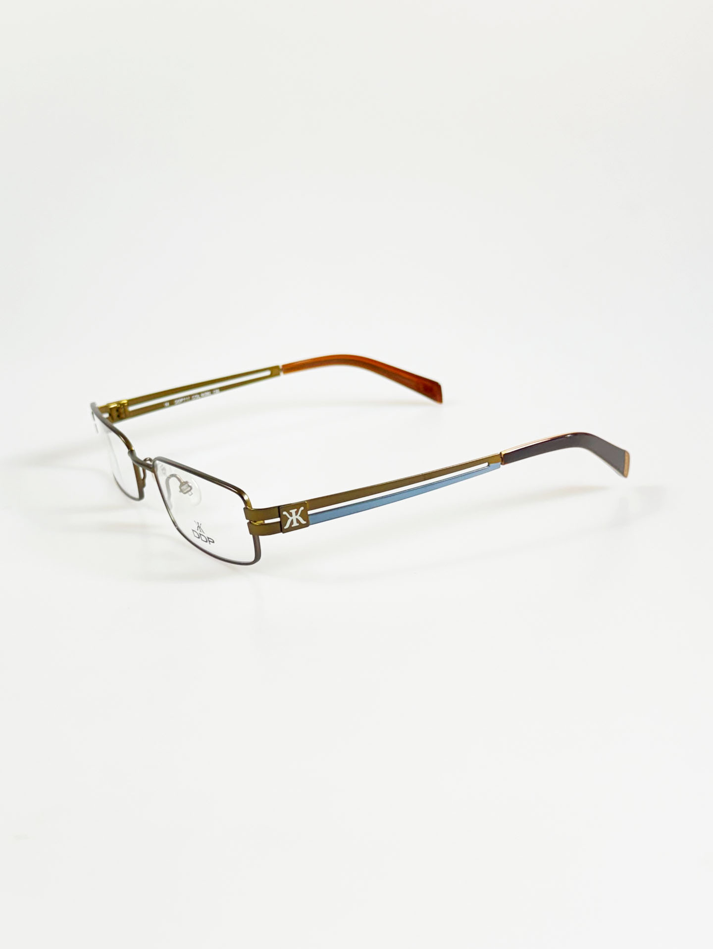 90's DDP Bronze Slim Square Metal Frame Glasses