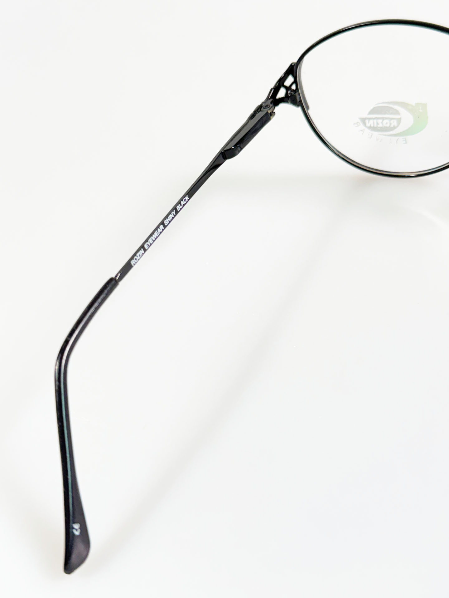 90's ROZIN EYEWEAR Black Slim Oval Metal Frame Glasses