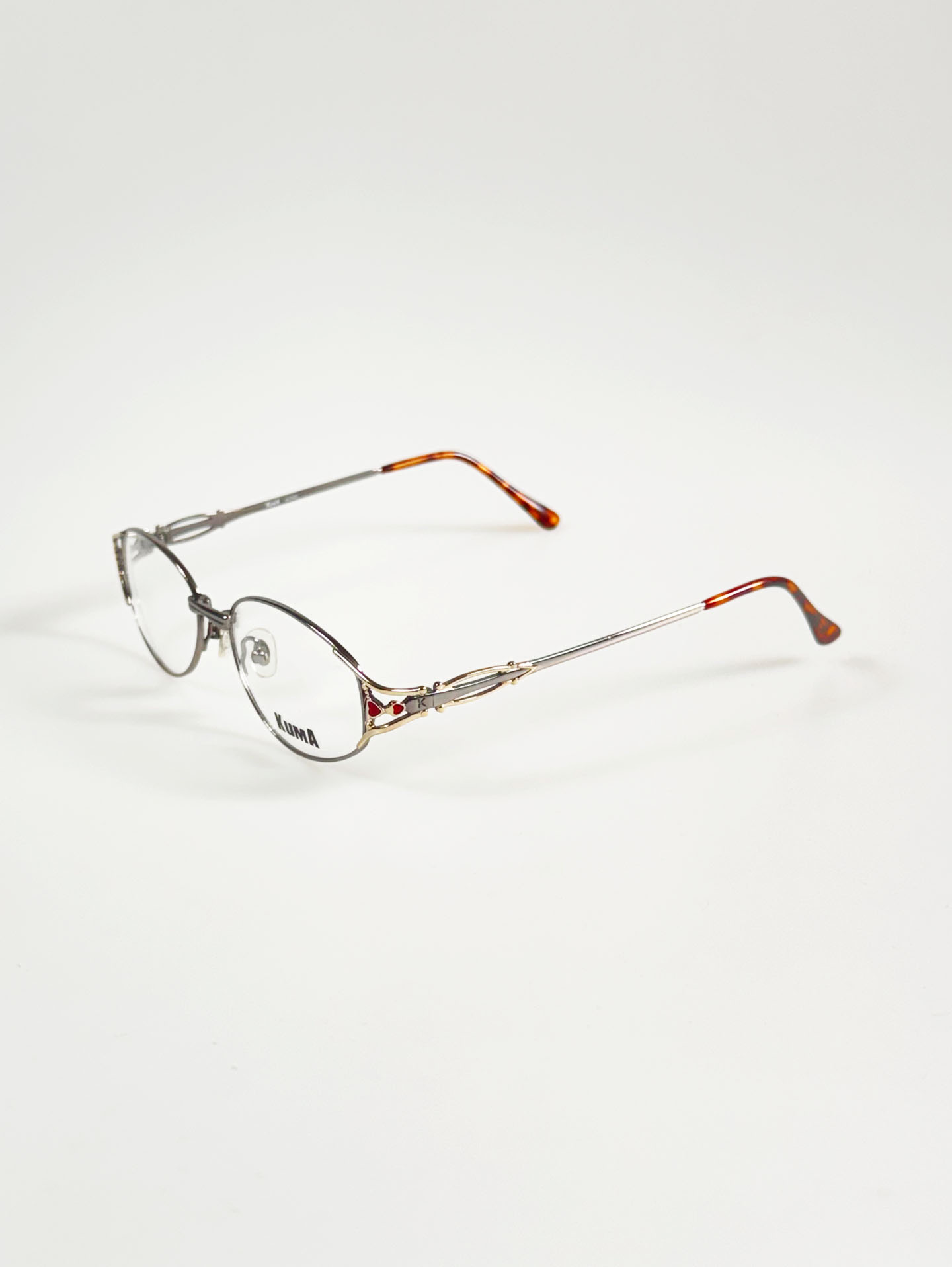 KUMA Dark Silver Slim Oval Metal Glasses