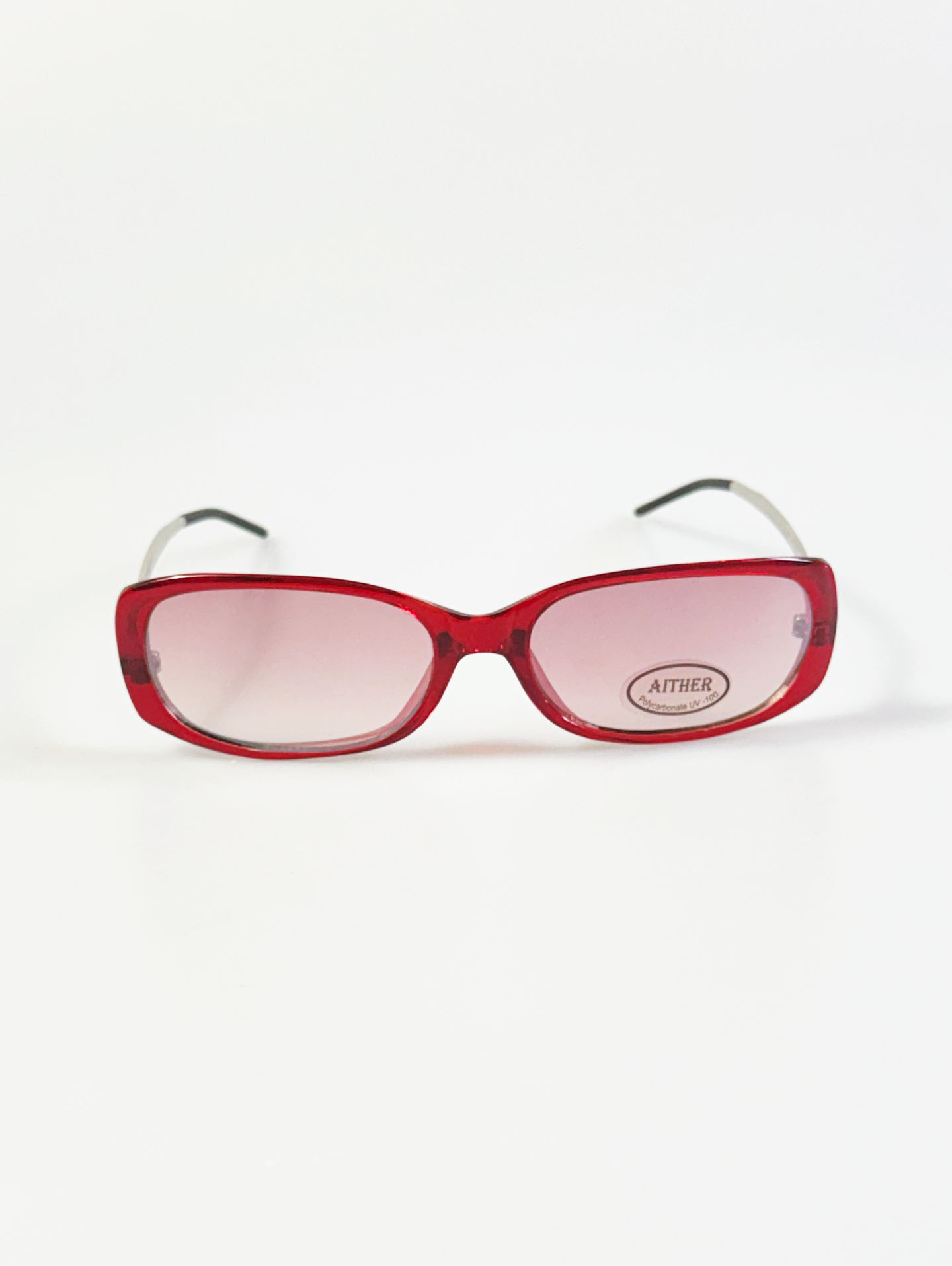 CAPRIO Bold Red Acetate Square Tint Sunglasses