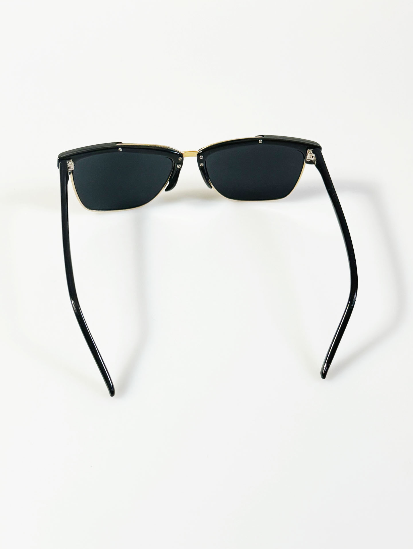 Black&Gold Clubmaster Browline Square Frame Sunglasses