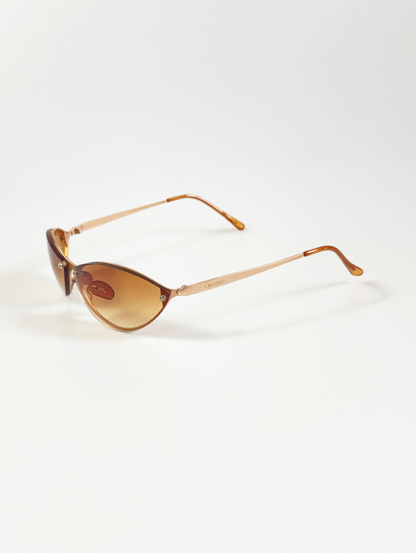 90's DACID Rimless Oval Metal Tint Sunglasses